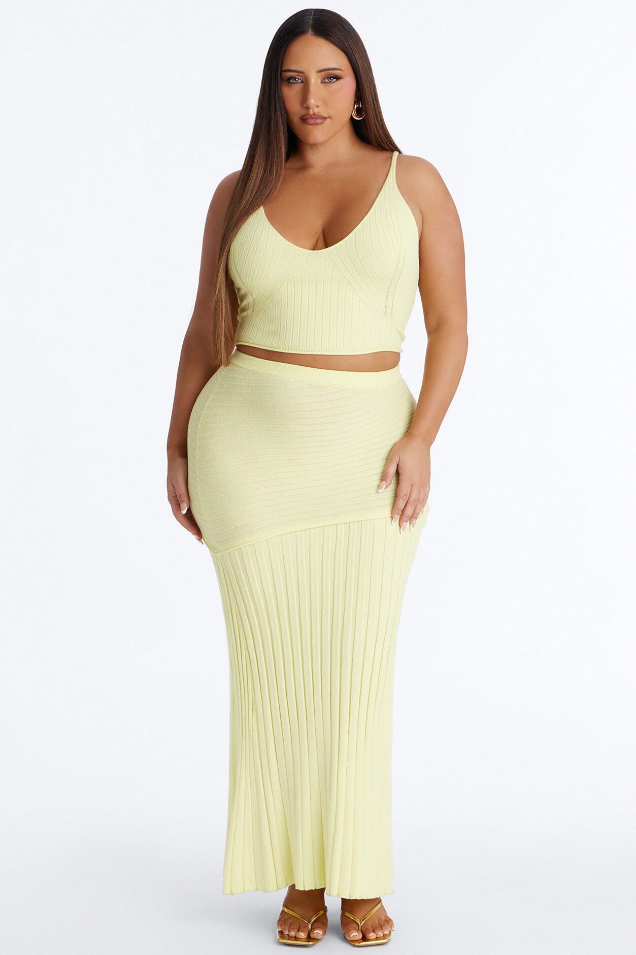 Long Time Crush Maxi Skirt Set - Yellow