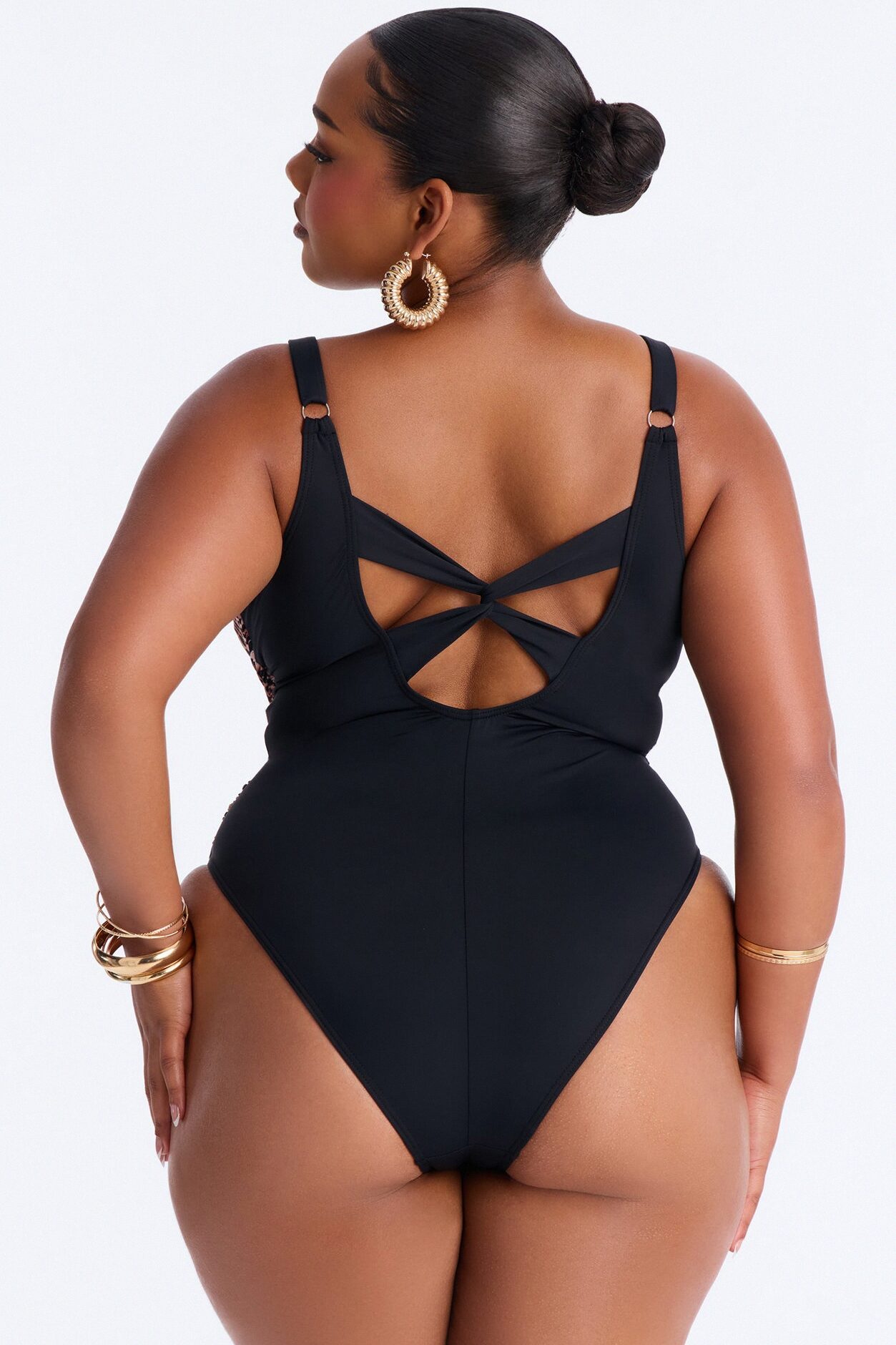 Unstoppable Wild Catch Mesh Cutout 1 Piece Swimsuit - Leopard