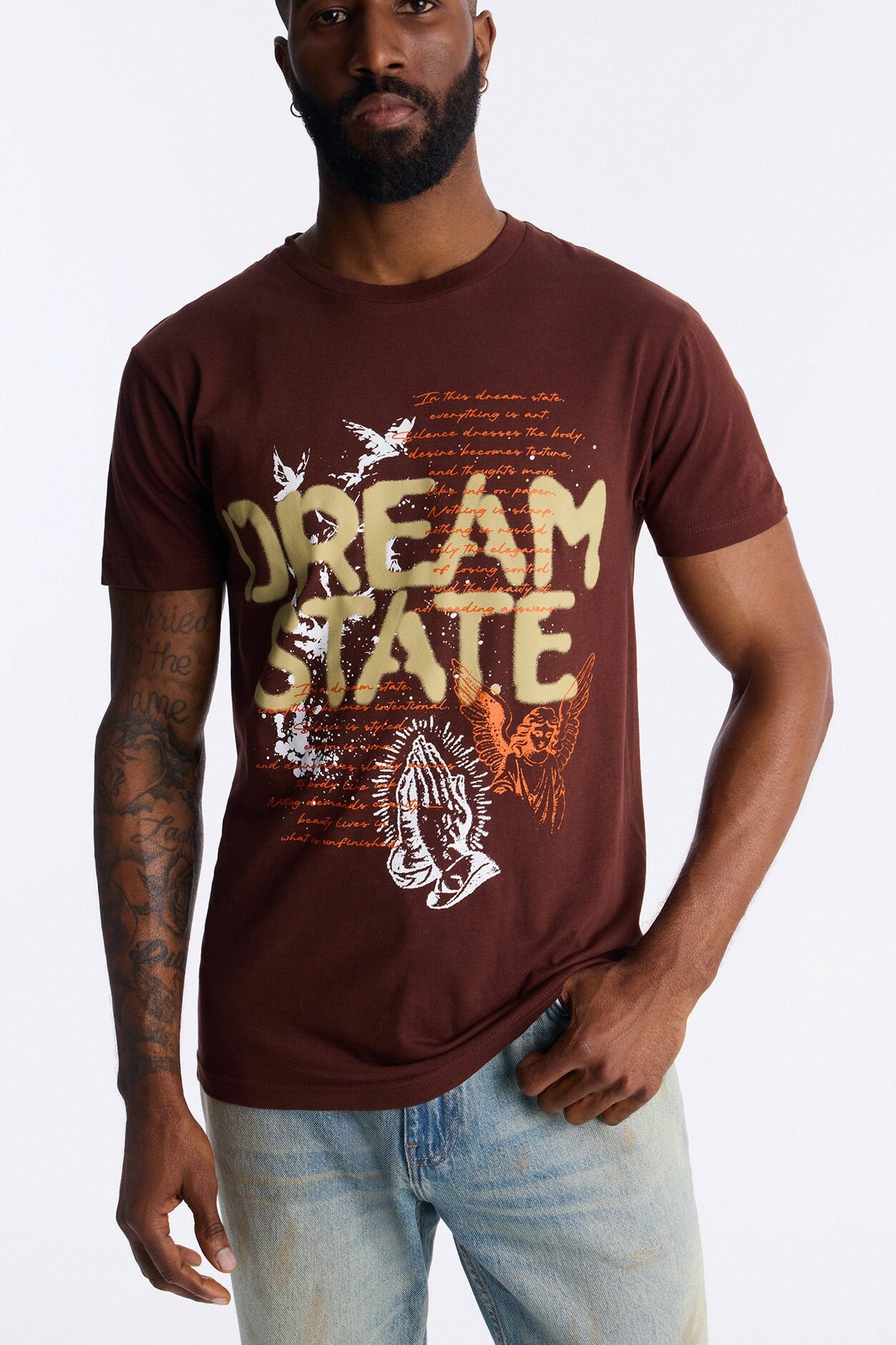 Dream State Of Mind Short Sleeve Tee - Brown