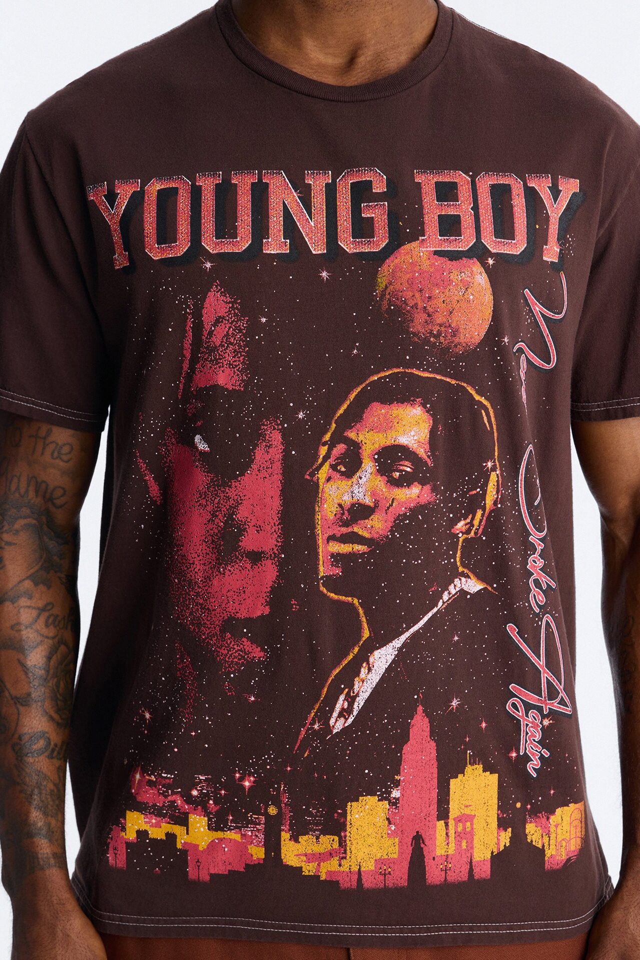 Youngboy NBA Outside Today Vintage Short Sleeve Tee - Brown