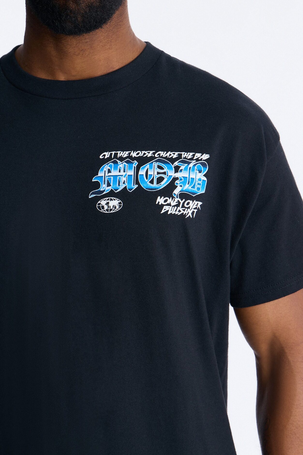 Cut The Noise Oversized Short Sleeve Tee - Black