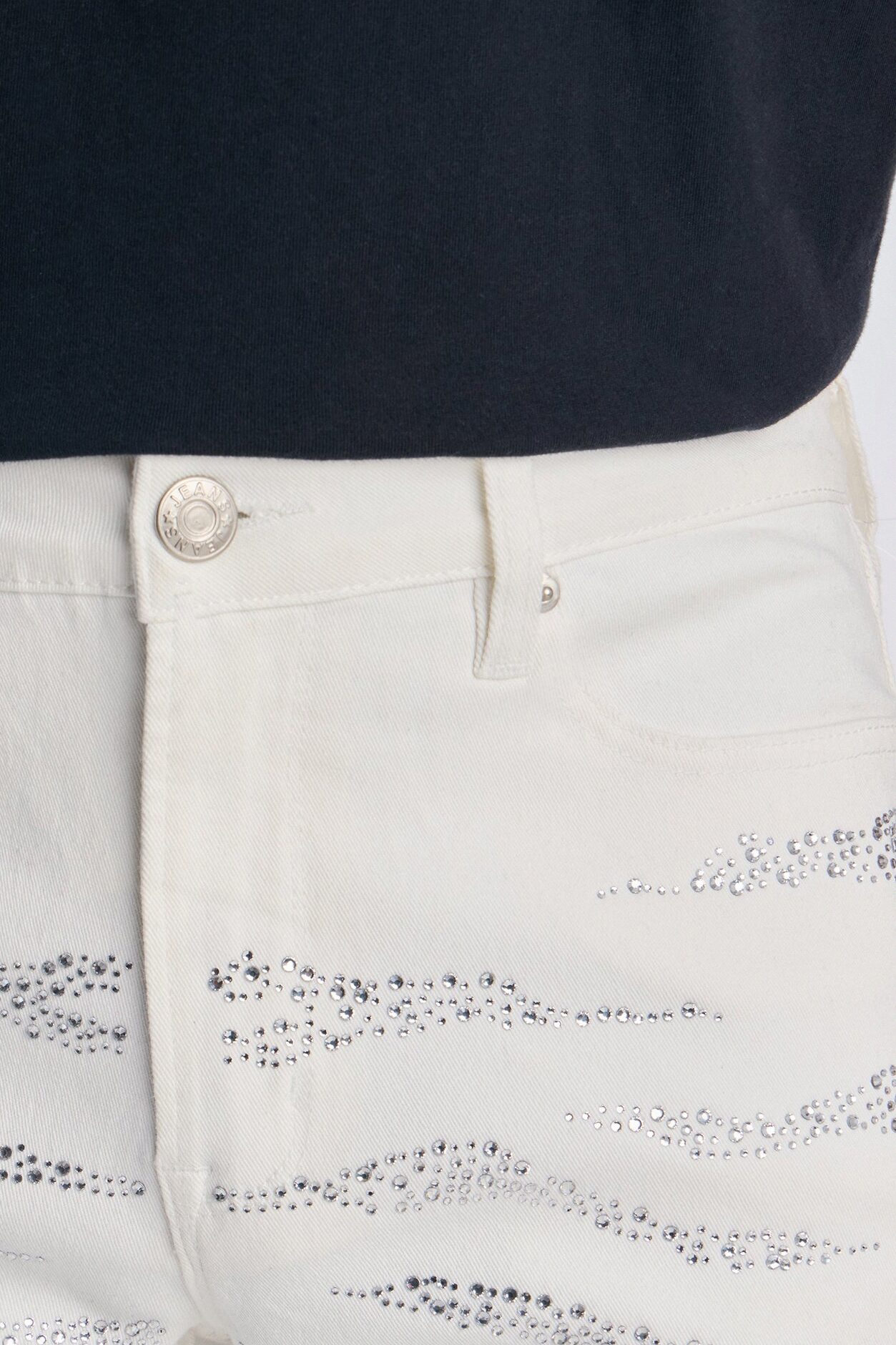 Stacked Skinny Flare Electric Prowl Jean - White