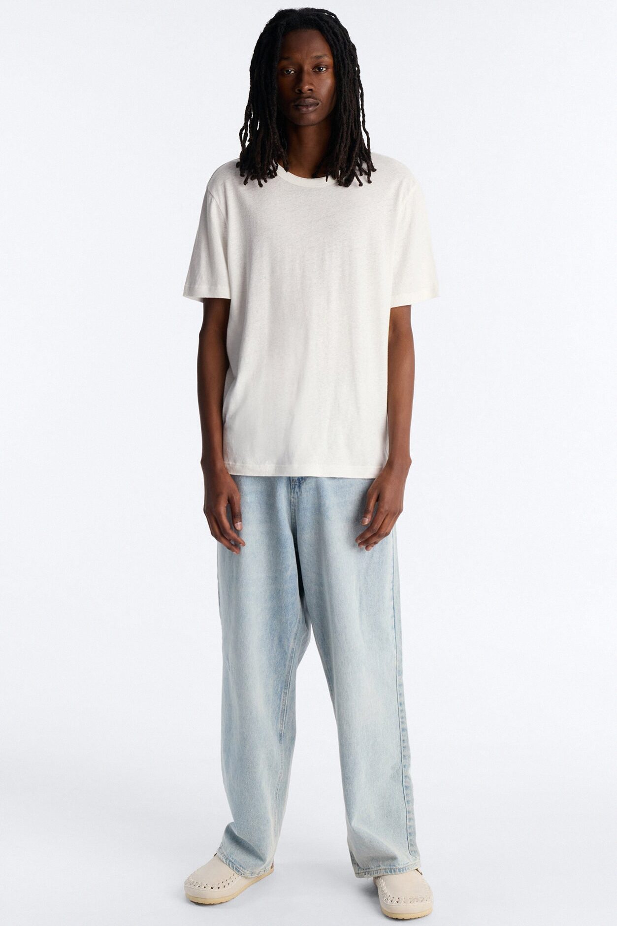 Bahamas Linen Crew Tee - White