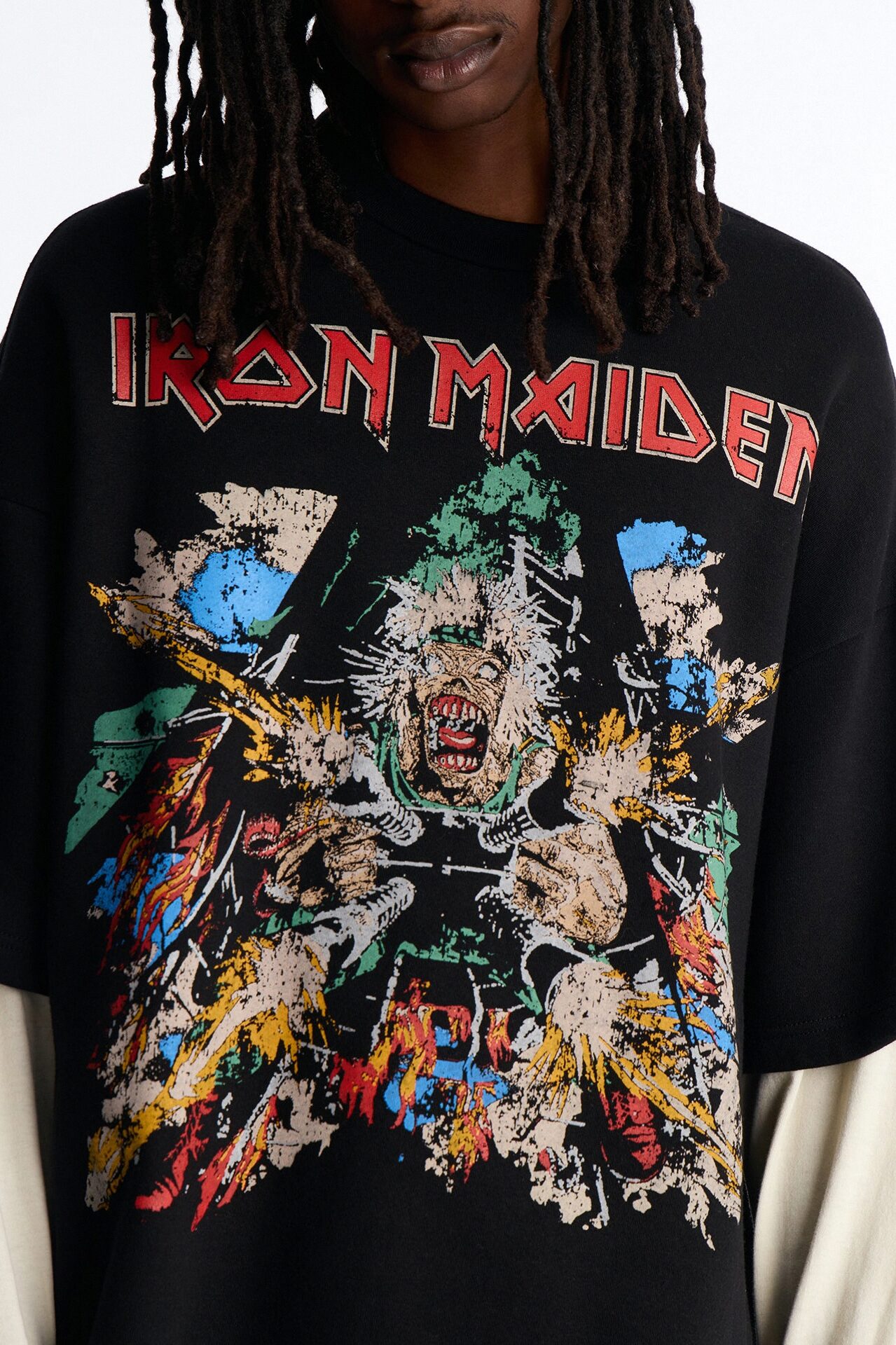 Iron Maiden Tailgunner Oversized Fleece Twofer - Black Wash