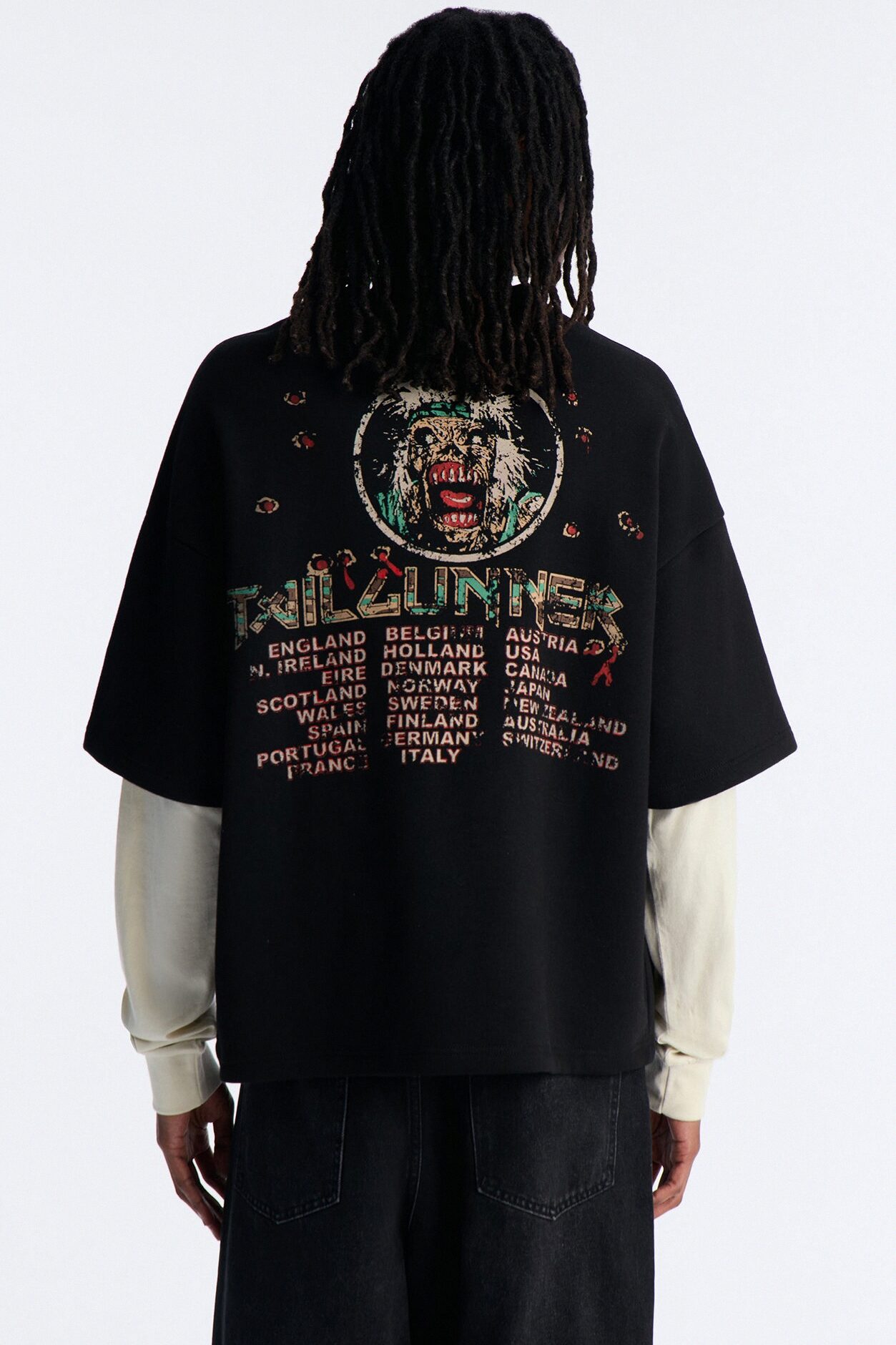 Iron Maiden Tailgunner Oversized Fleece Twofer - Black Wash