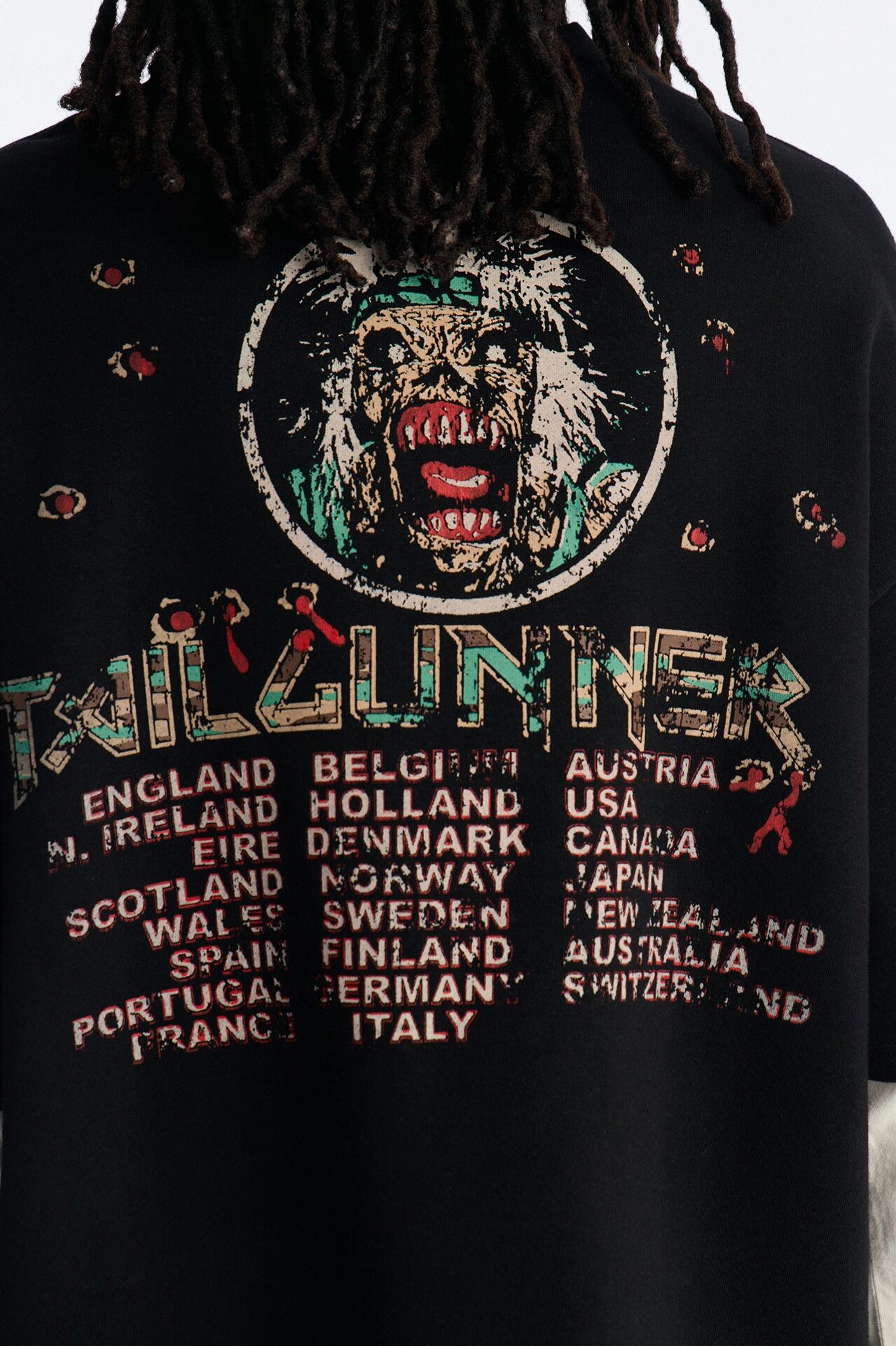 Iron Maiden Tailgunner Oversized Fleece Twofer - Black Wash