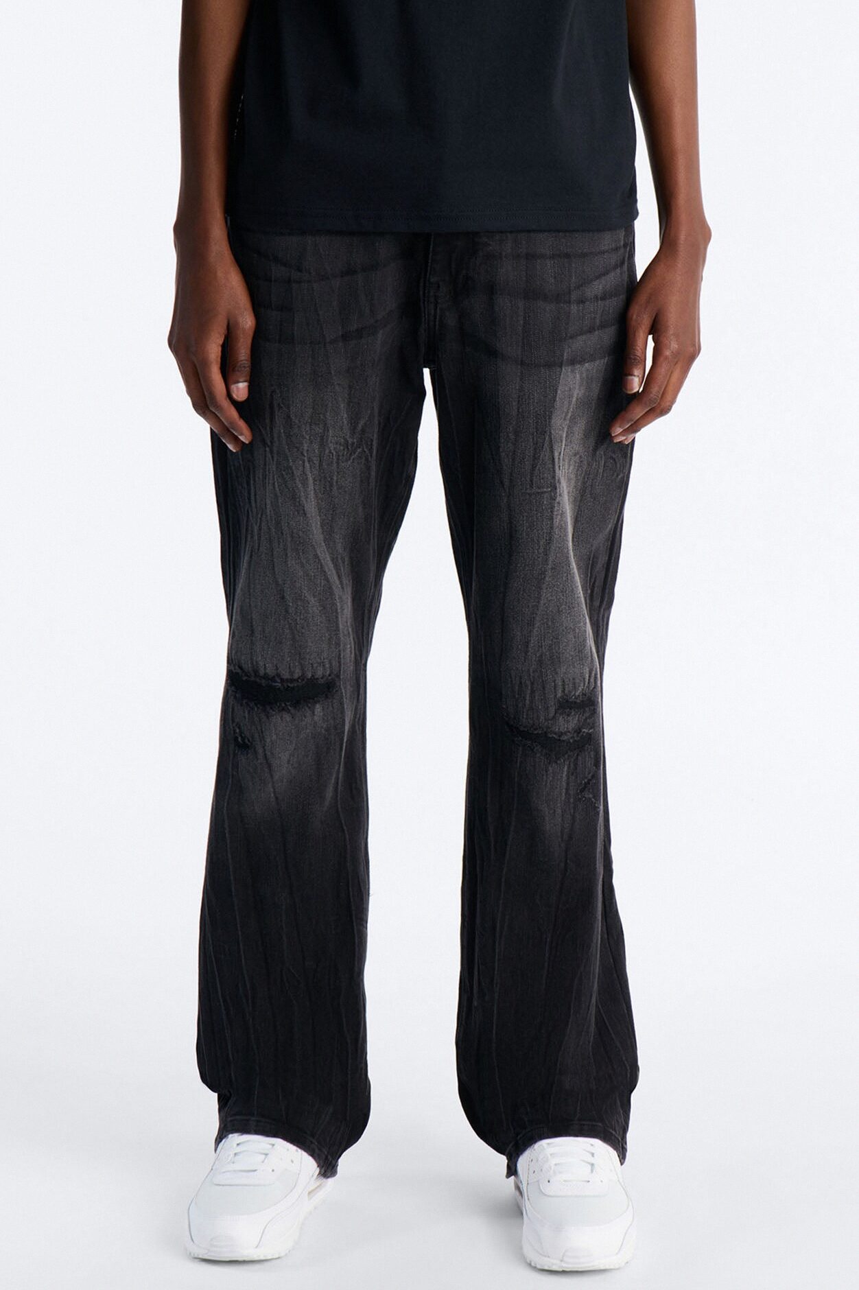 Dreamy Stacked Slim Flare Jeans - Black Wash