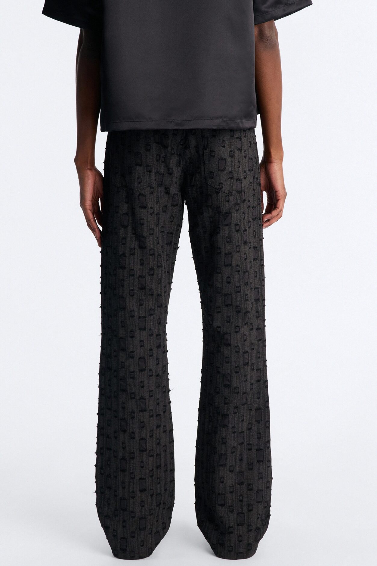Stacked Slim Flare Distant Reality Distressed Pant - Charcoal
