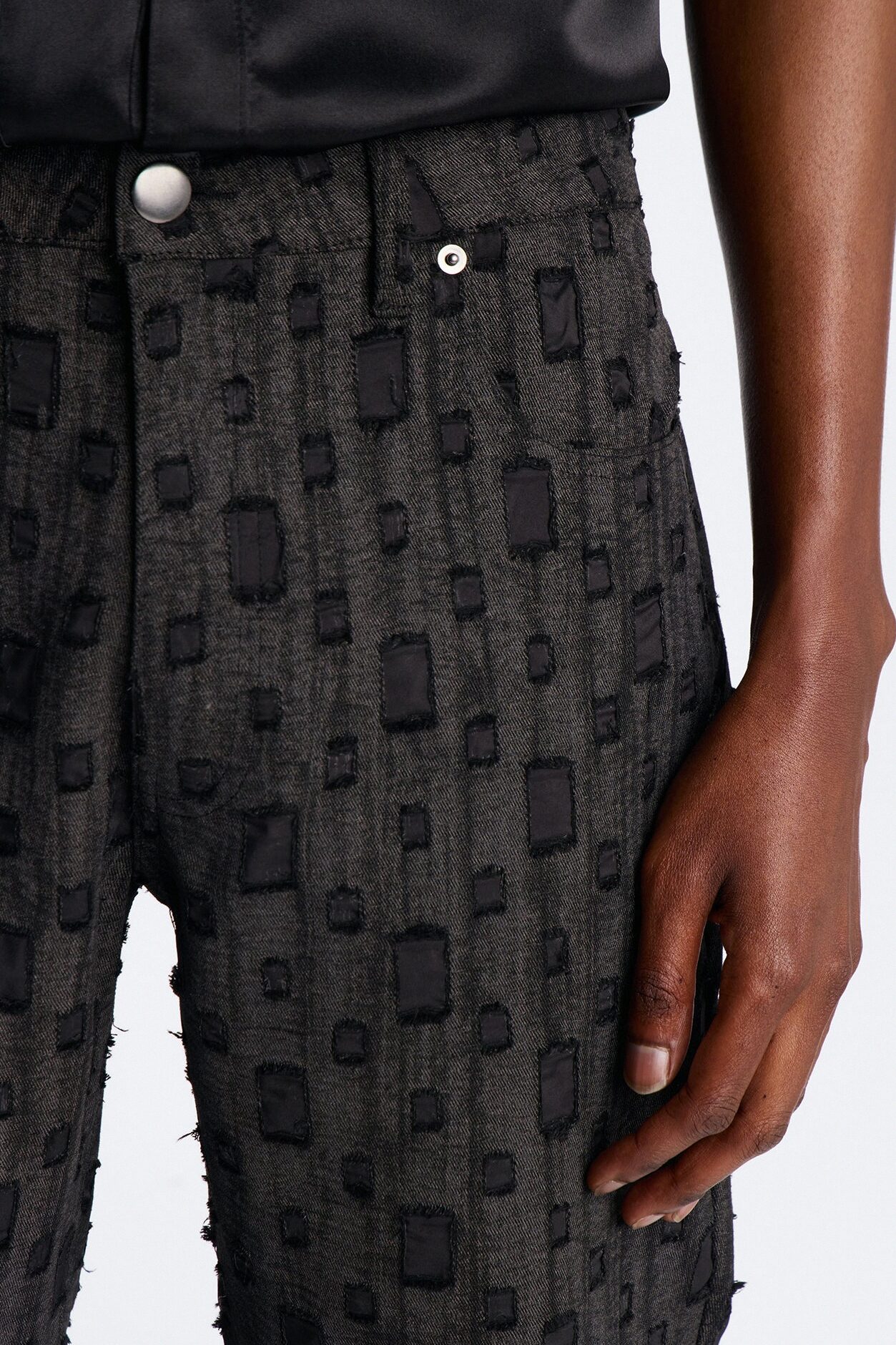 Stacked Slim Flare Distant Reality Distressed Pant - Charcoal