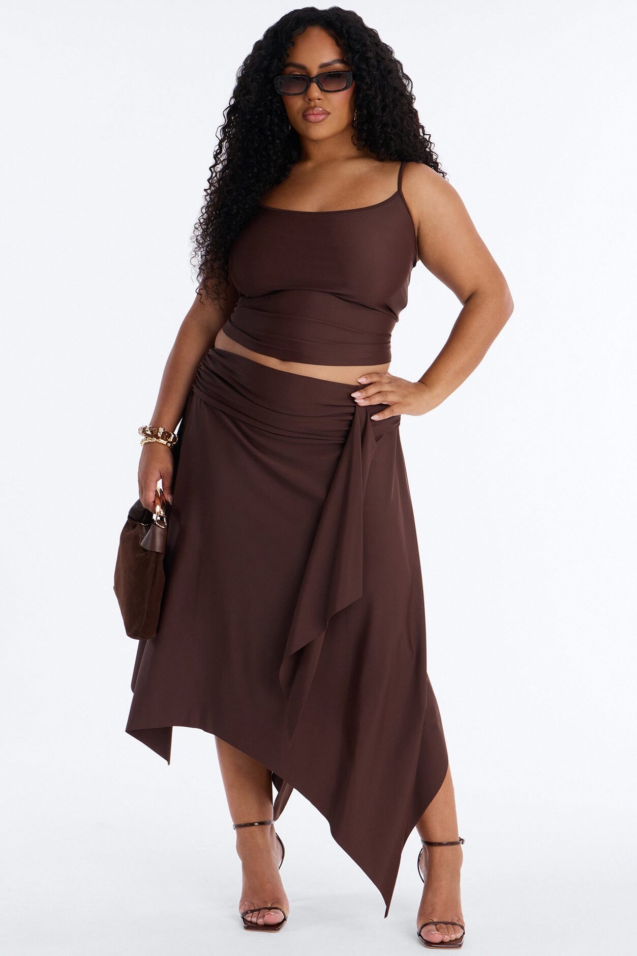 Megan Muse Skirt Set - Brown