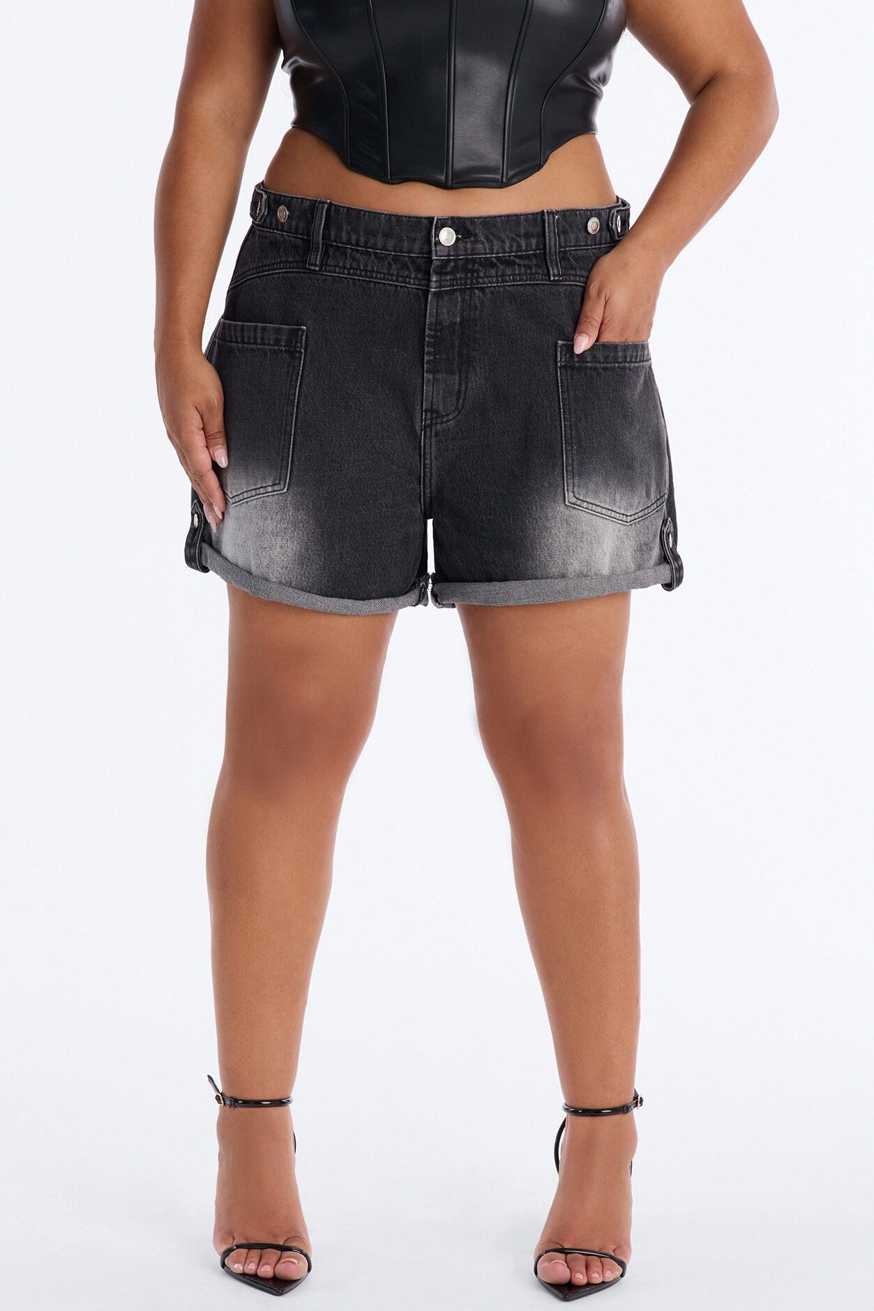 Bowery Denim Shorts - Black Wash