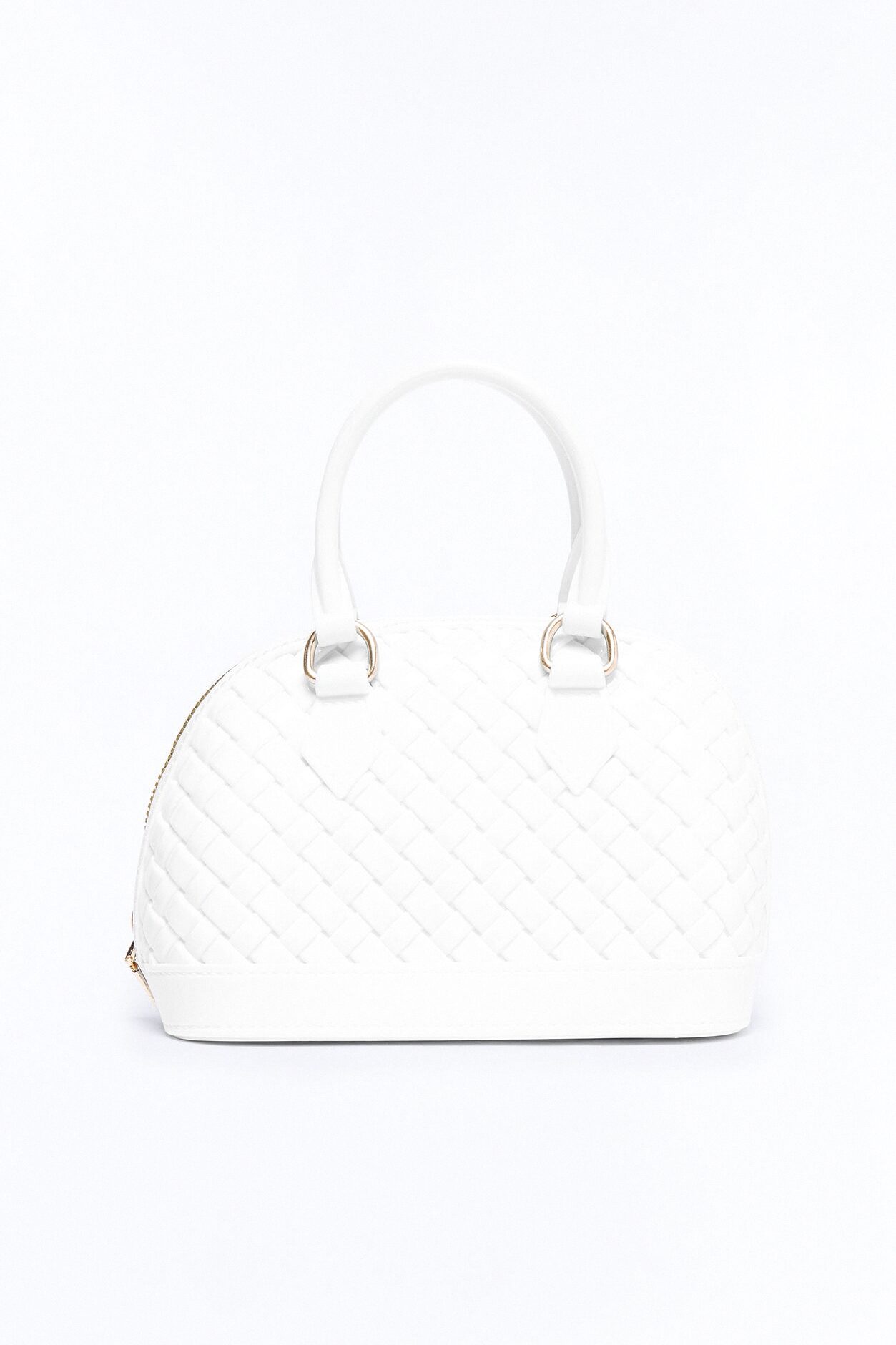 Candy Cove Woven Jelly Satchel Handbag - White
