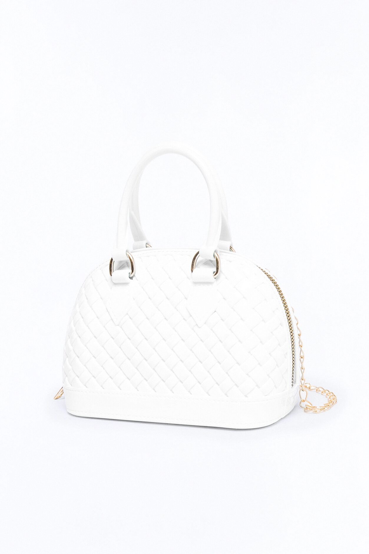 Candy Cove Woven Jelly Satchel Handbag - White