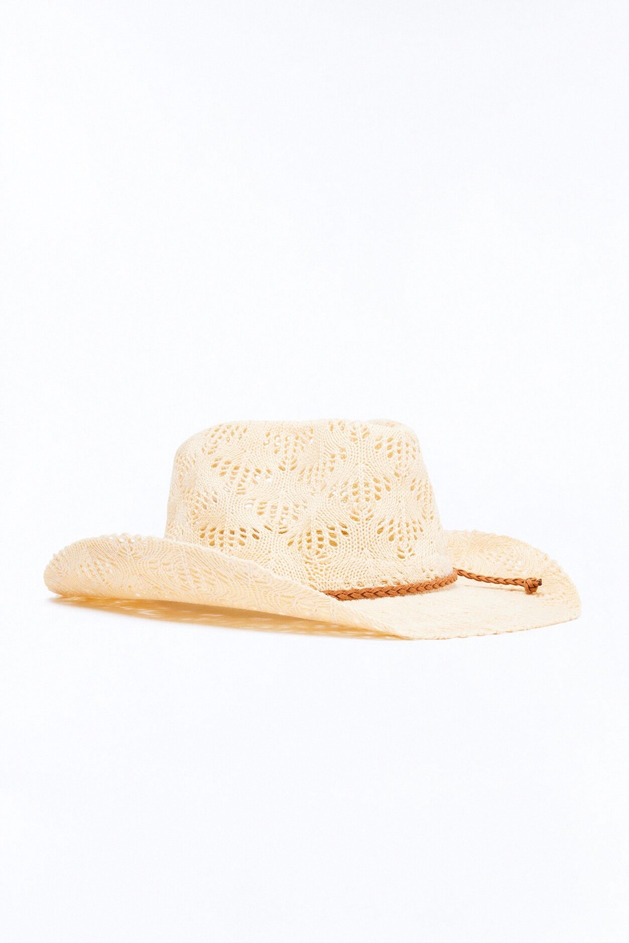 The West Winds Crochet Cowboy Hat - Natural