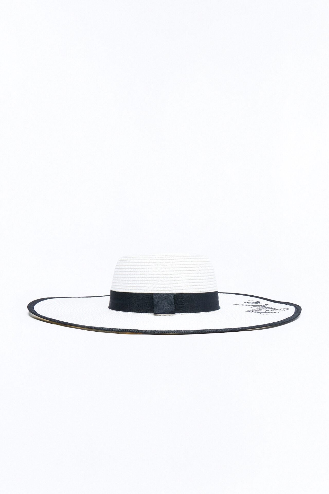 Honeymoon Straw Sun Hat - White/Black