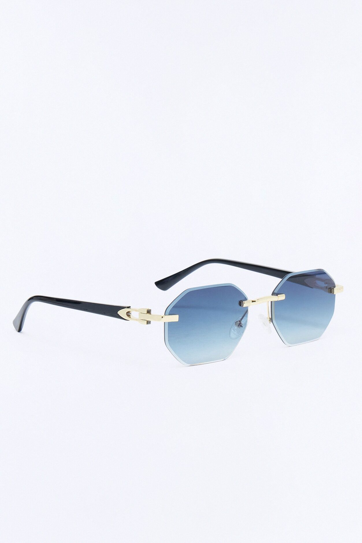Only If Geometric Frameless Sunglasses - Black/combo