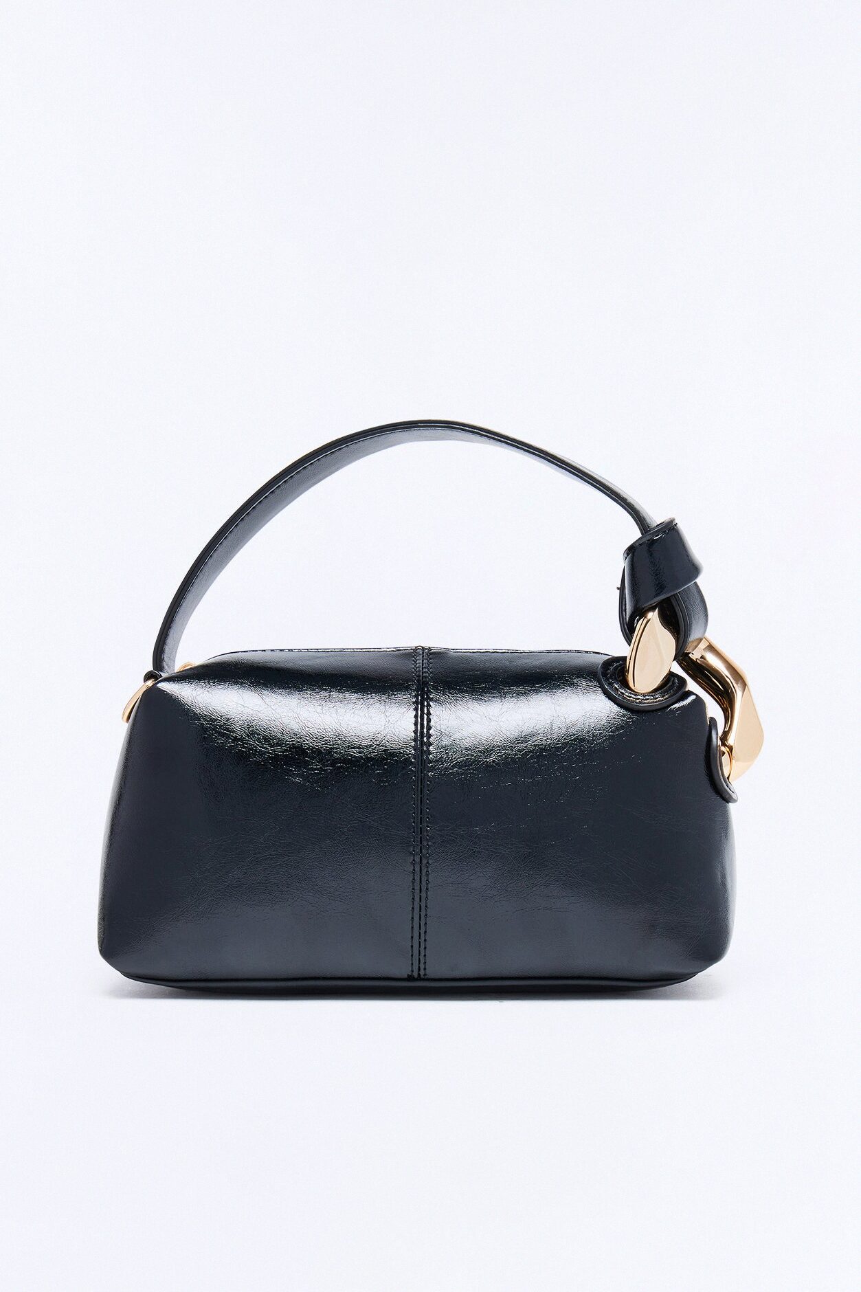 Nora Faux Leather Shoulder Handbag - Black