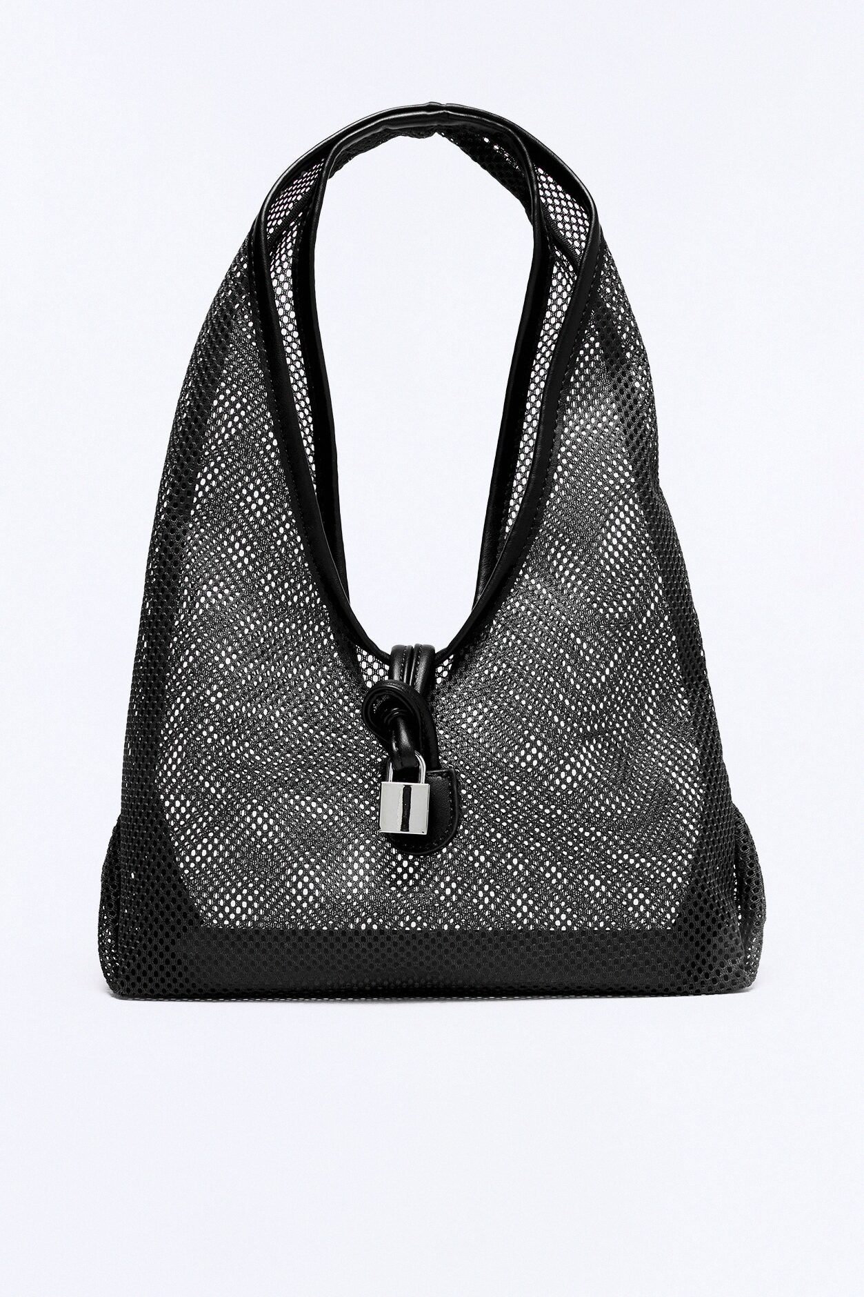 See Right Through You Mesh Shoulder Bag - Black