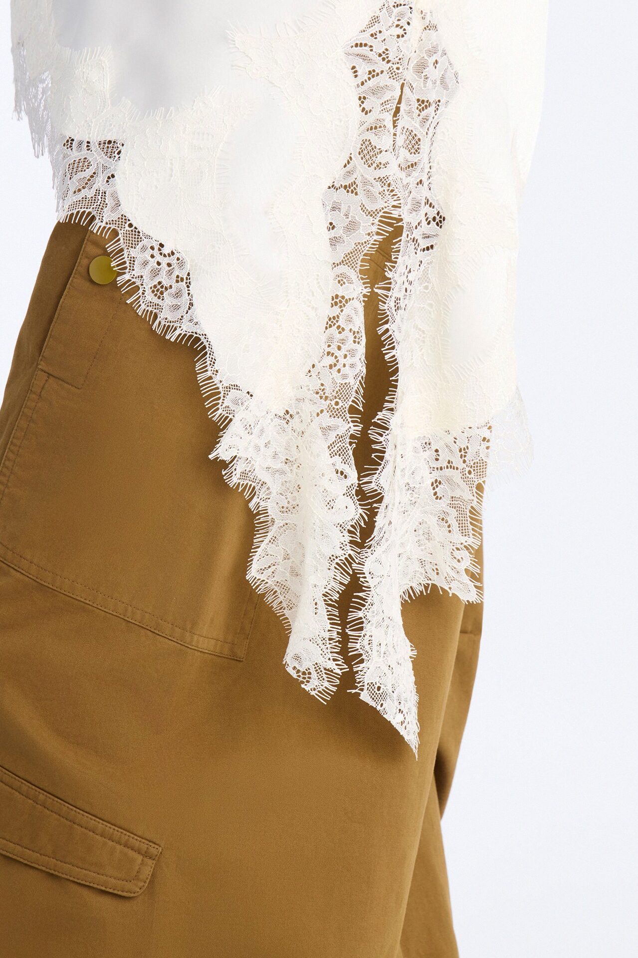 Taste Of Trouble Lace Trim Satin Top - Ivory