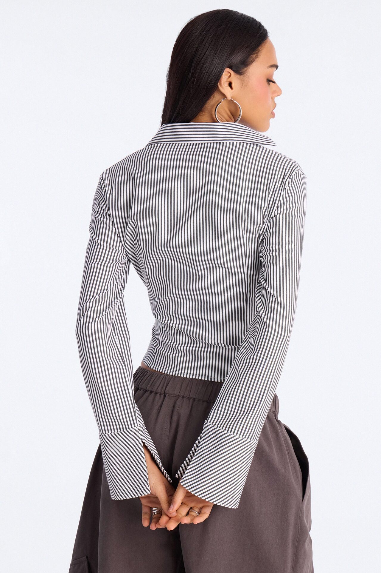 Bet On Me Bell Sleeve Stripe Top - Black/combo
