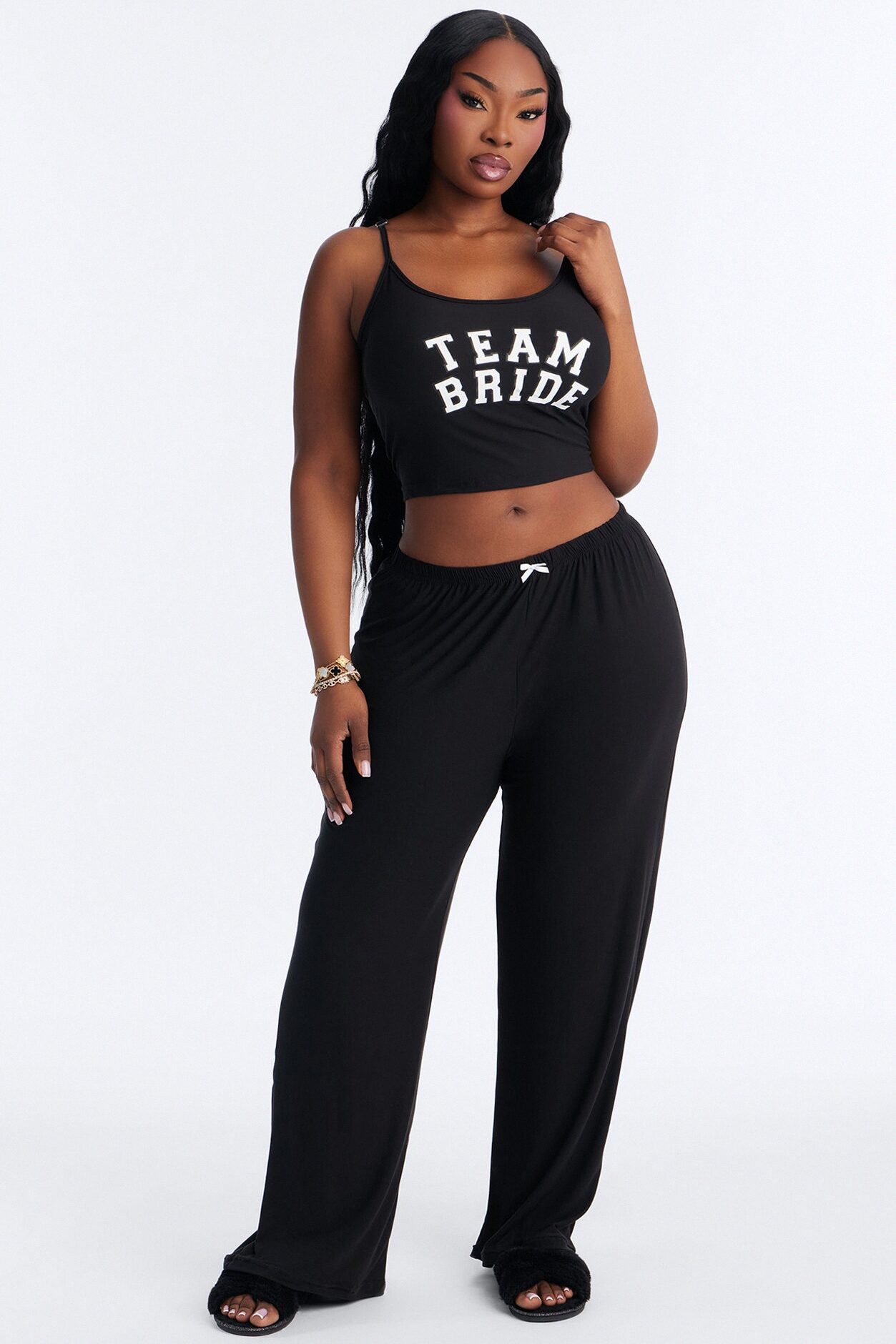 Team Bride Boarding PJ Set - Black