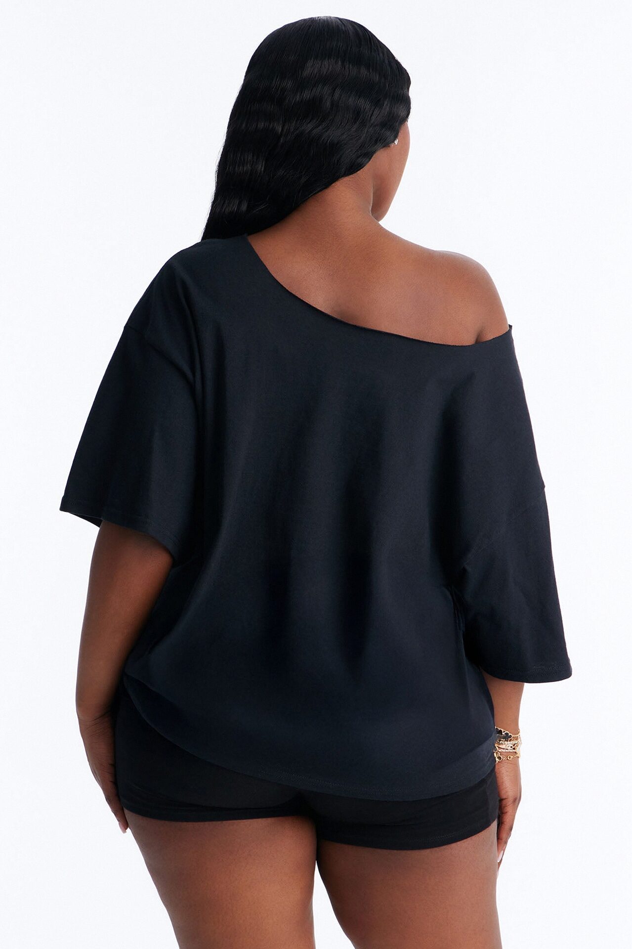 Only God Can Cancel Me Off Shoulder Tee - Black