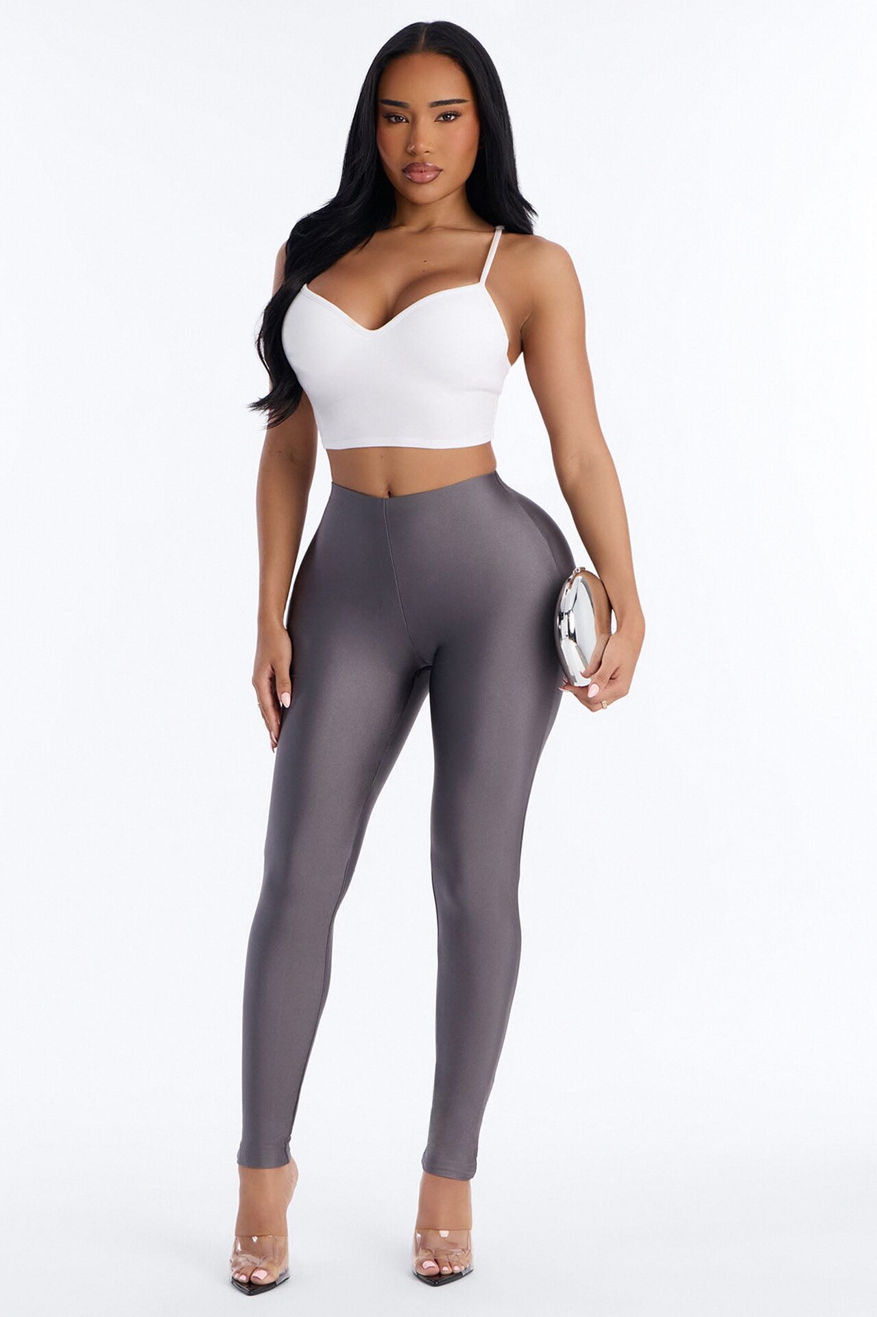 Tricot Low Rise Clean Waistband Legging - Charcoal