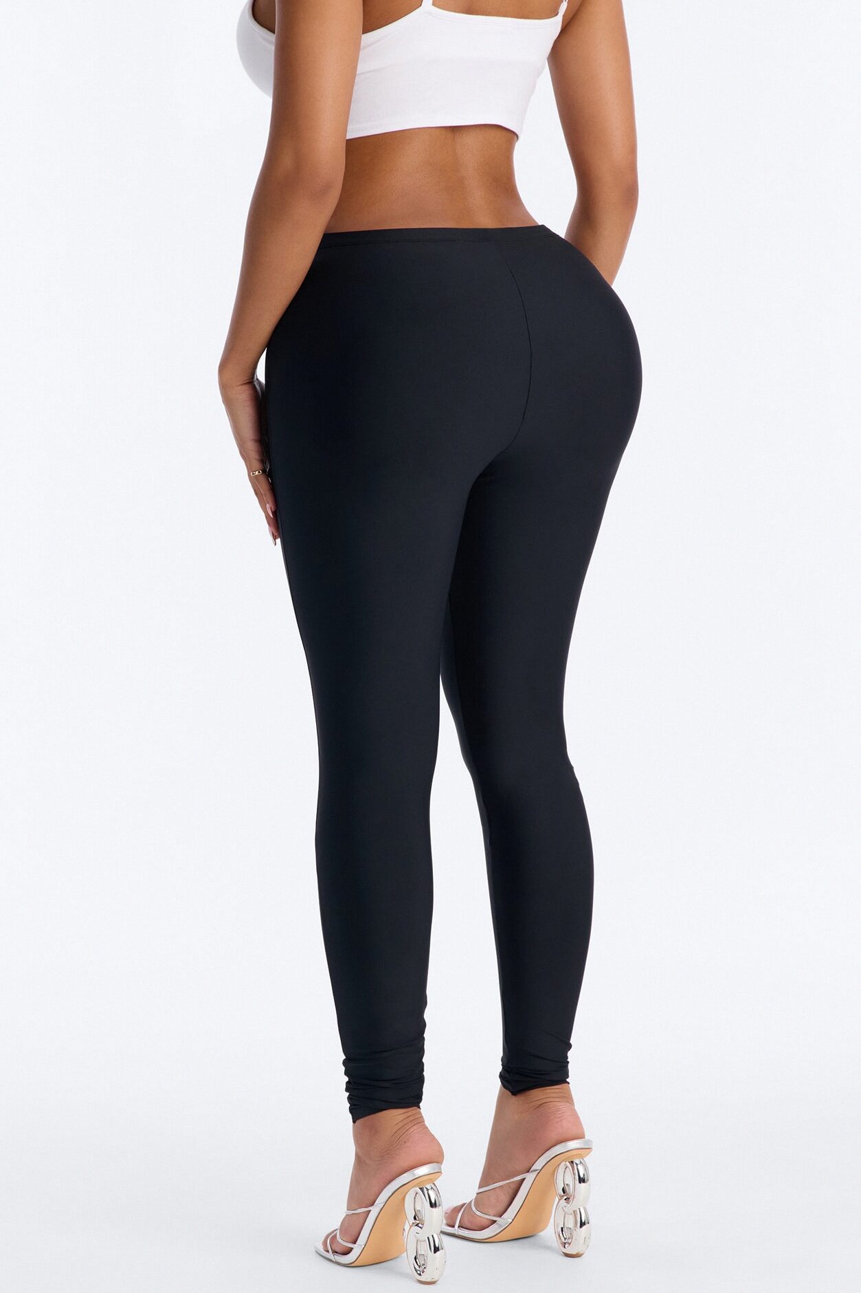 Hate Much High Waisted Butt Enhanced Padding Leggings - Black