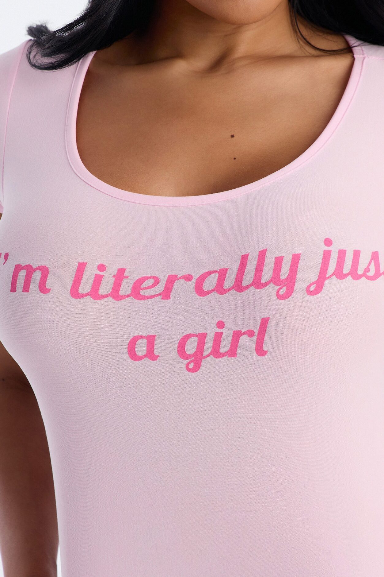 Literally Just A Girl PJ Short Set - Pink/Pink