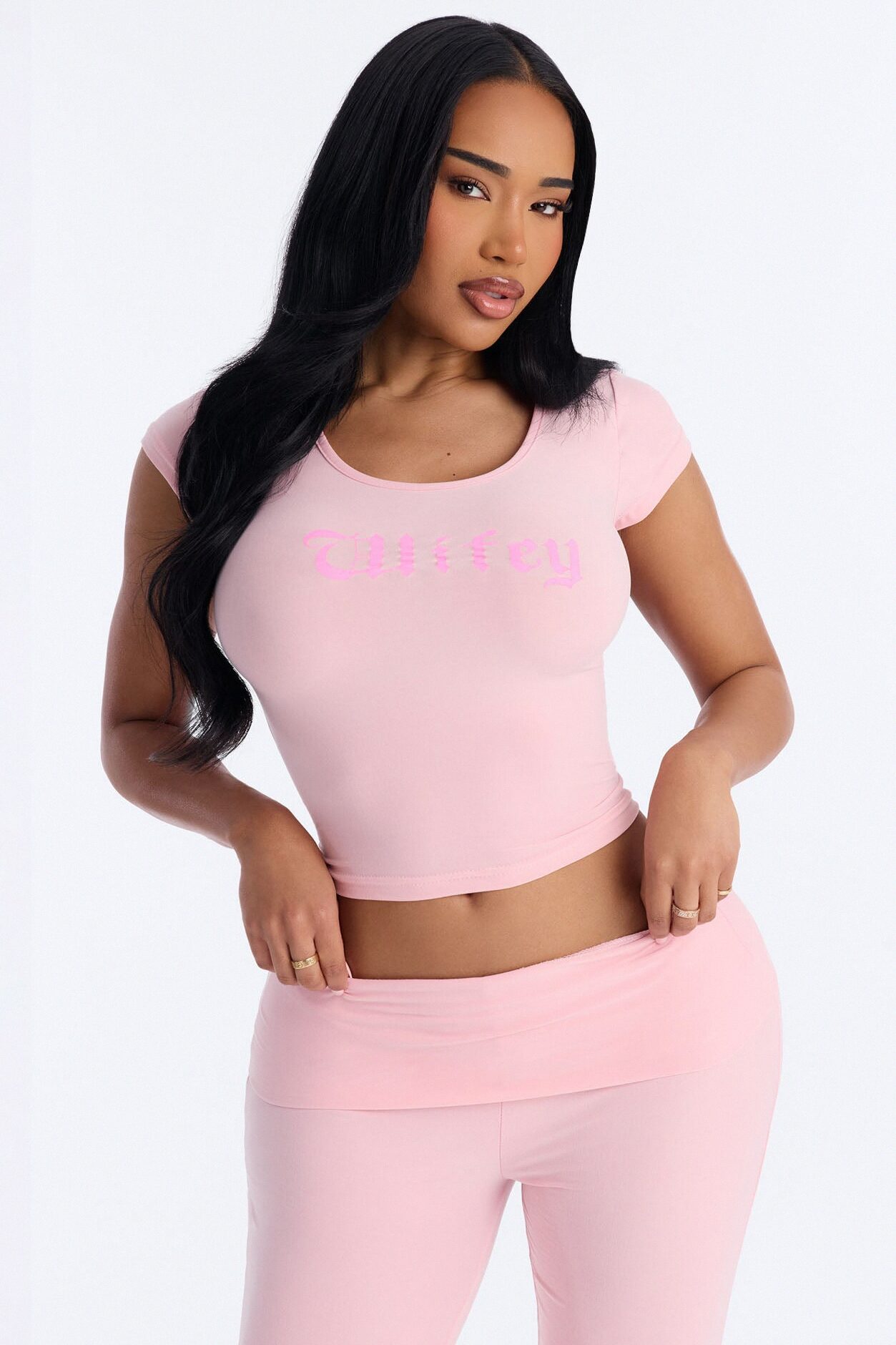 Wifey For Lifey Tee & Pant PJ Set - Pink