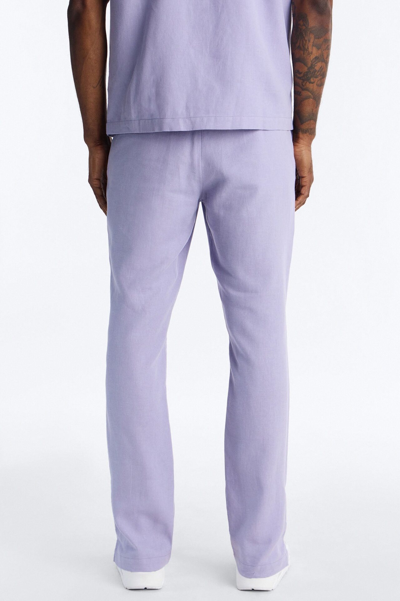 Bahamas Linen Slim Pull On Pants - Lavender