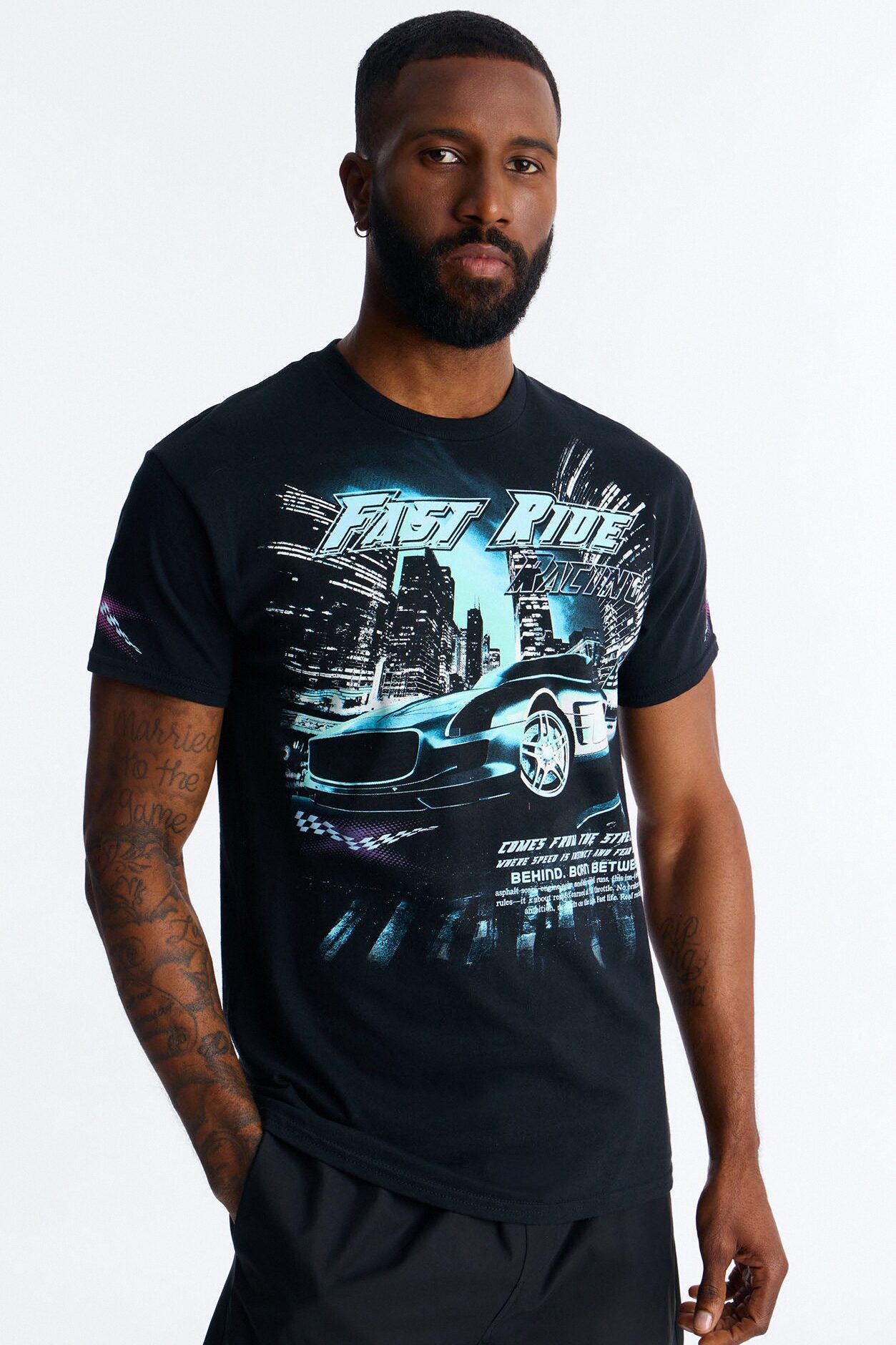 Fast Ride Racing Short Sleeve Tee - Black