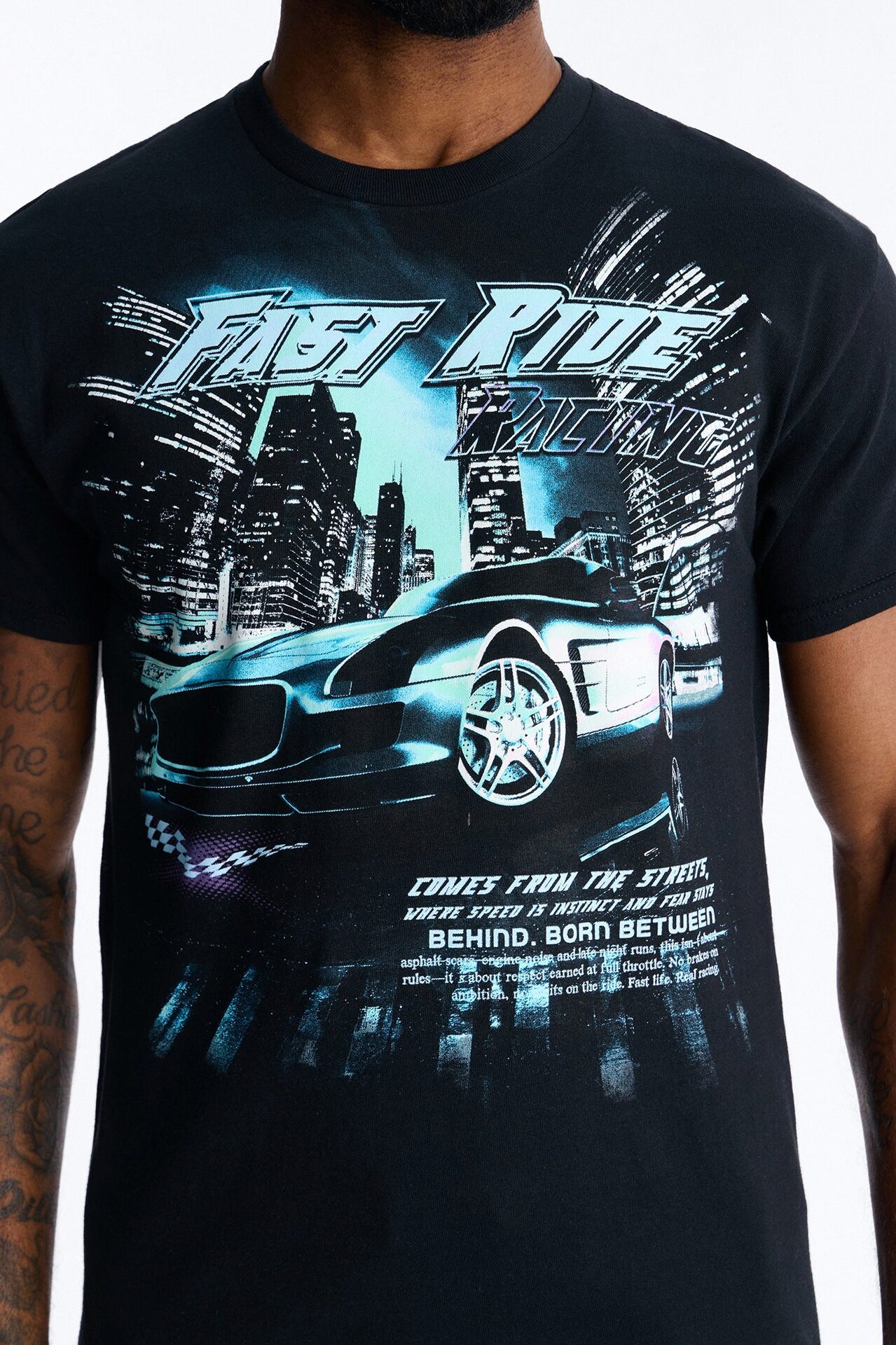 Fast Ride Racing Short Sleeve Tee - Black
