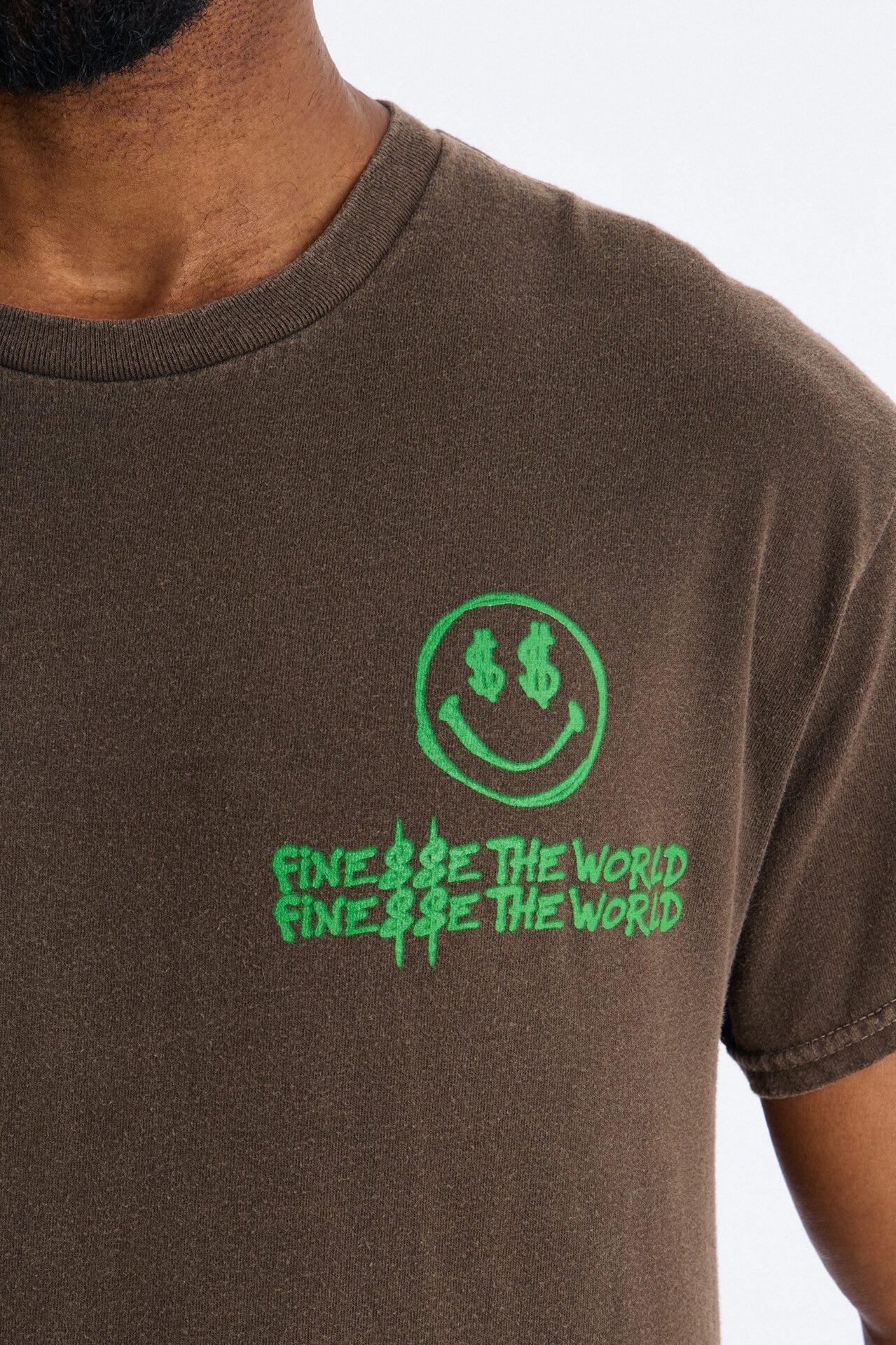 Money Runs The World Vintage Short Sleeve Tee - Chocolate