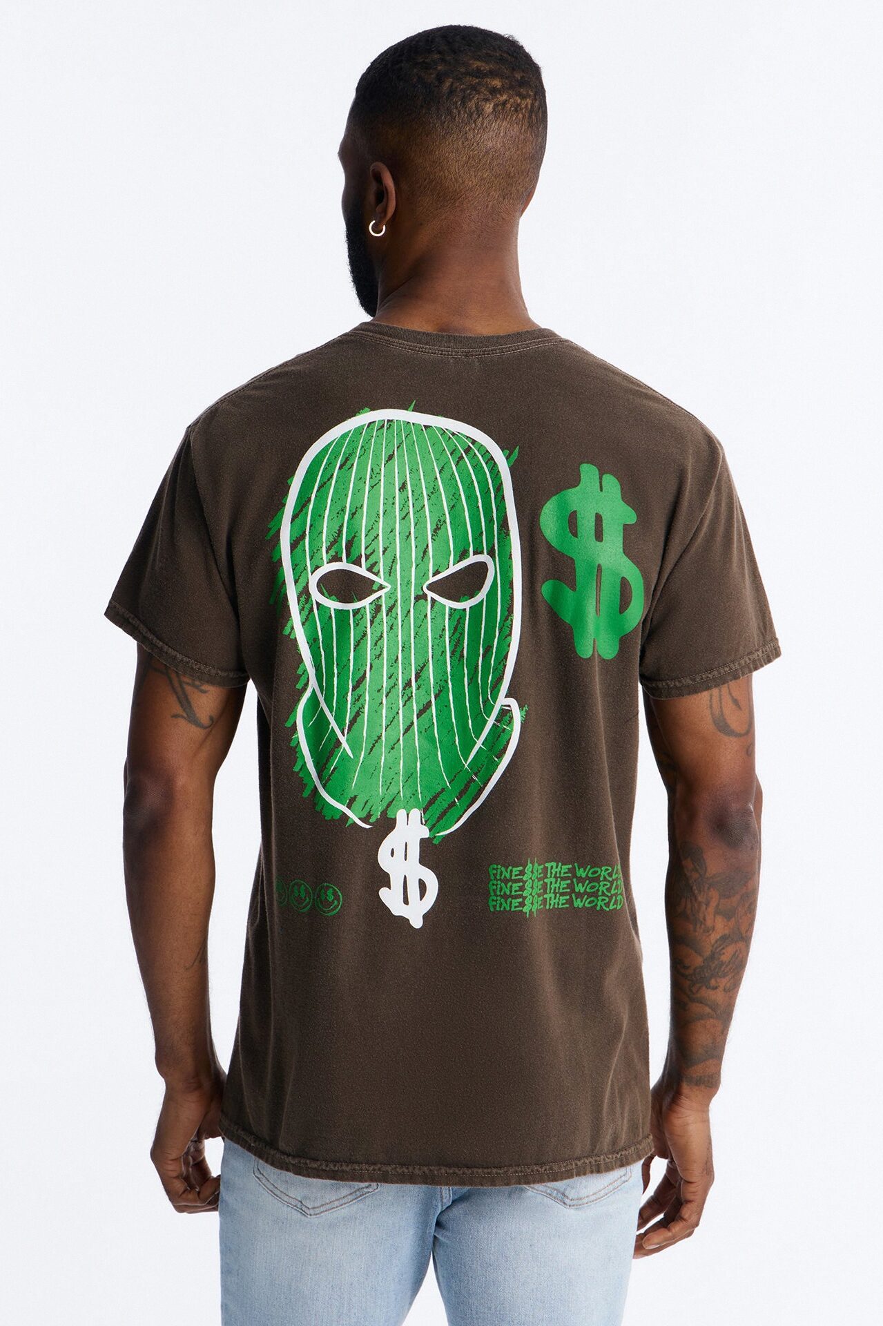 Money Runs The World Vintage Short Sleeve Tee - Chocolate