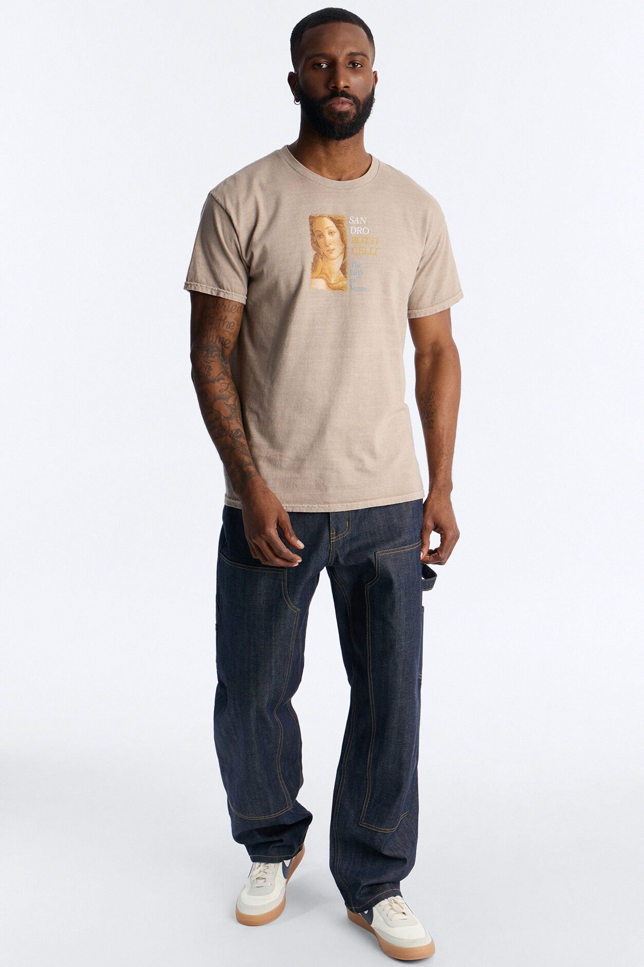 Birth Of Venus Botticelli Short Sleeve Tee - Taupe