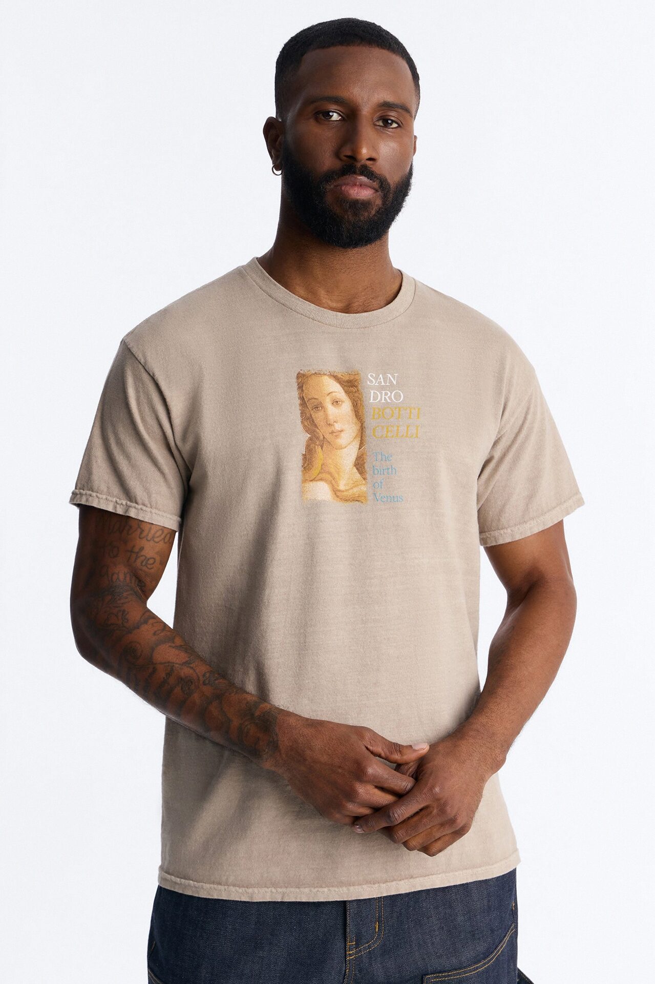 Birth Of Venus Botticelli Short Sleeve Tee - Taupe