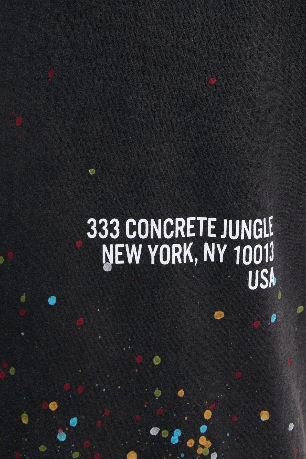 Art Has No Rules Paint Splatter Oversized Short Sleeve Tee - Black Wash