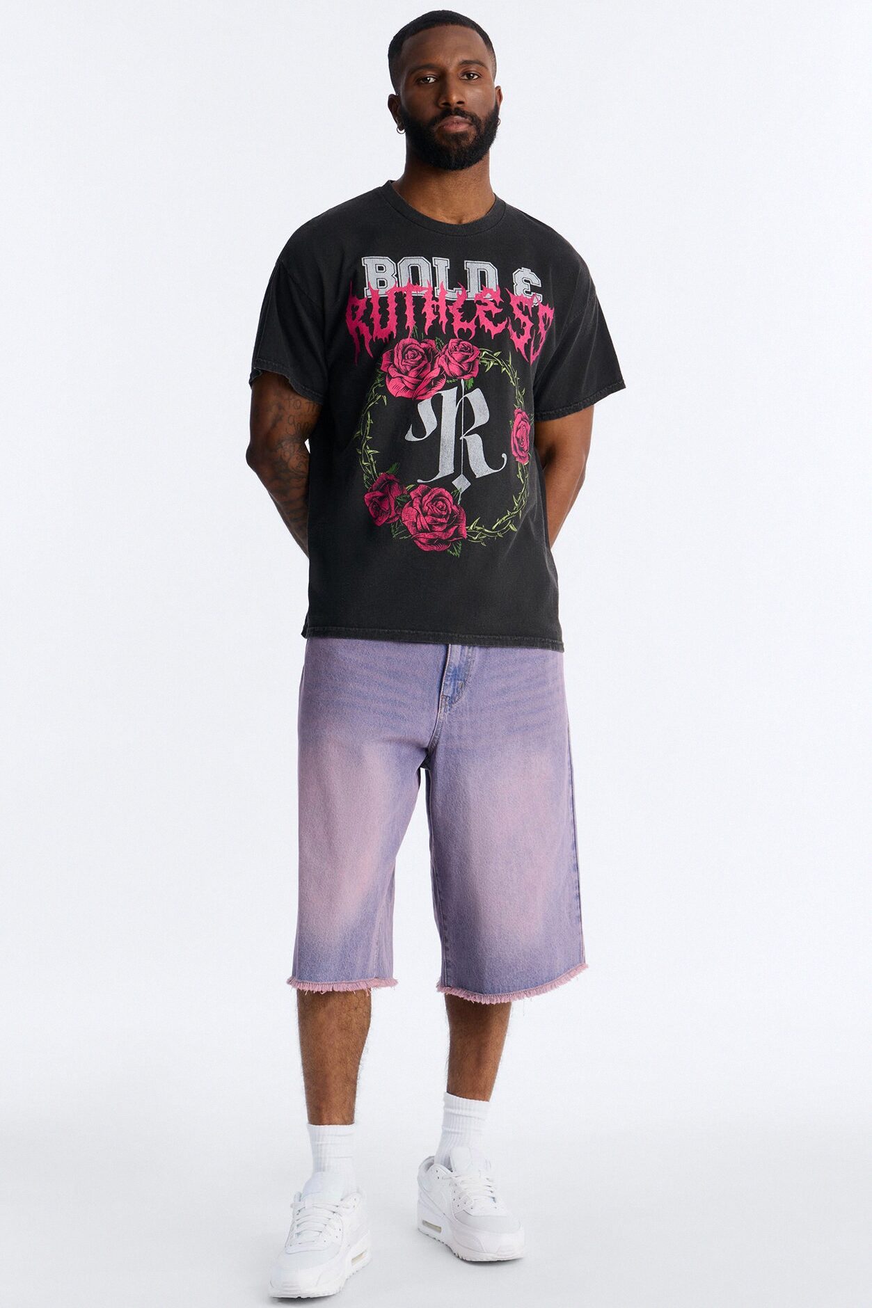 Bold And Ruthless Oversized Short Sleeve Tee - Black