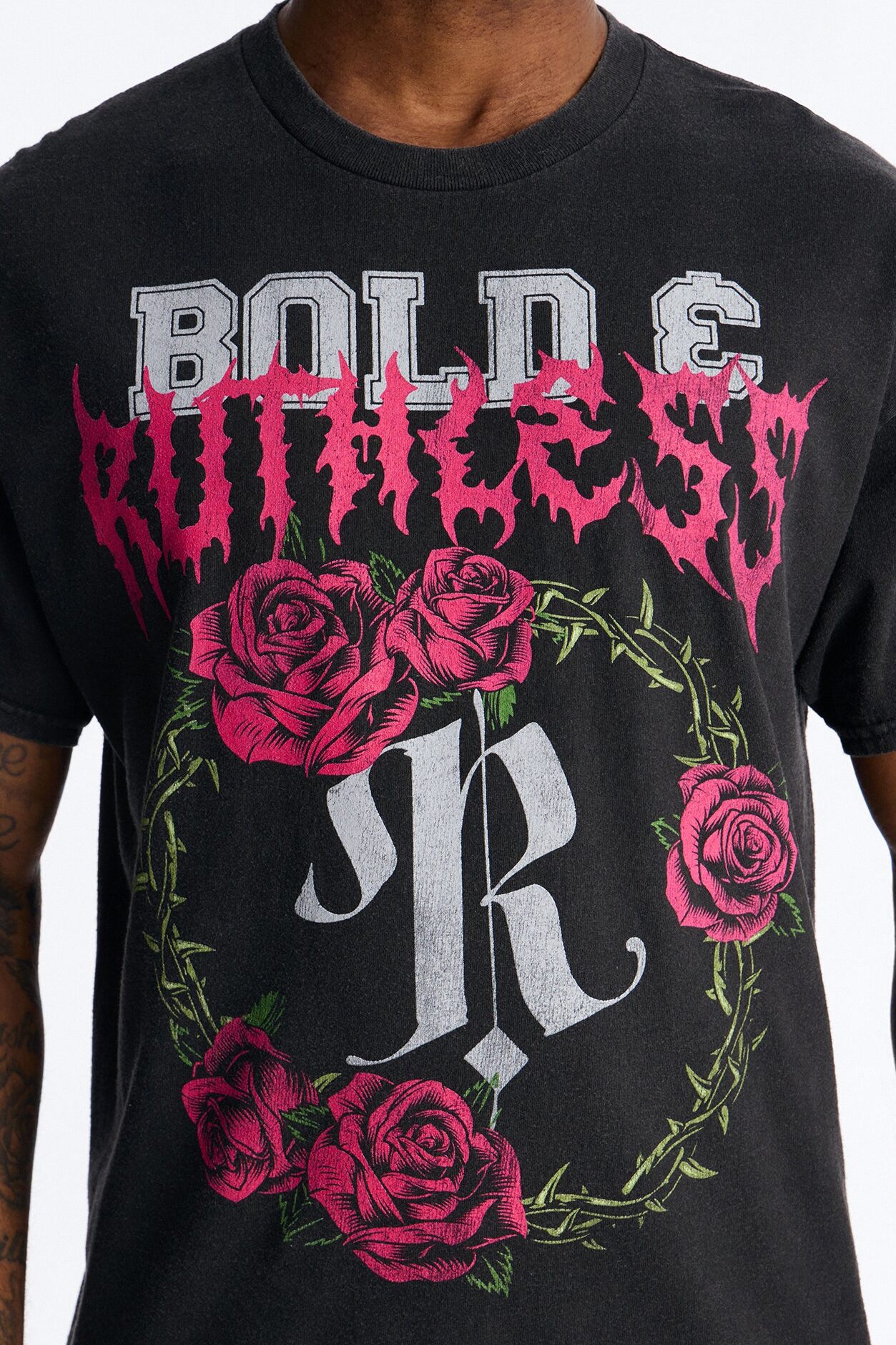 Bold And Ruthless Oversized Short Sleeve Tee - Black