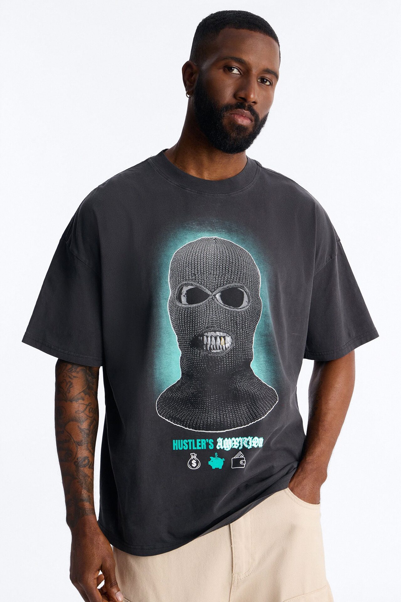 Hustle Forever Vintage Boxy Short Sleeve Tee - Black Wash