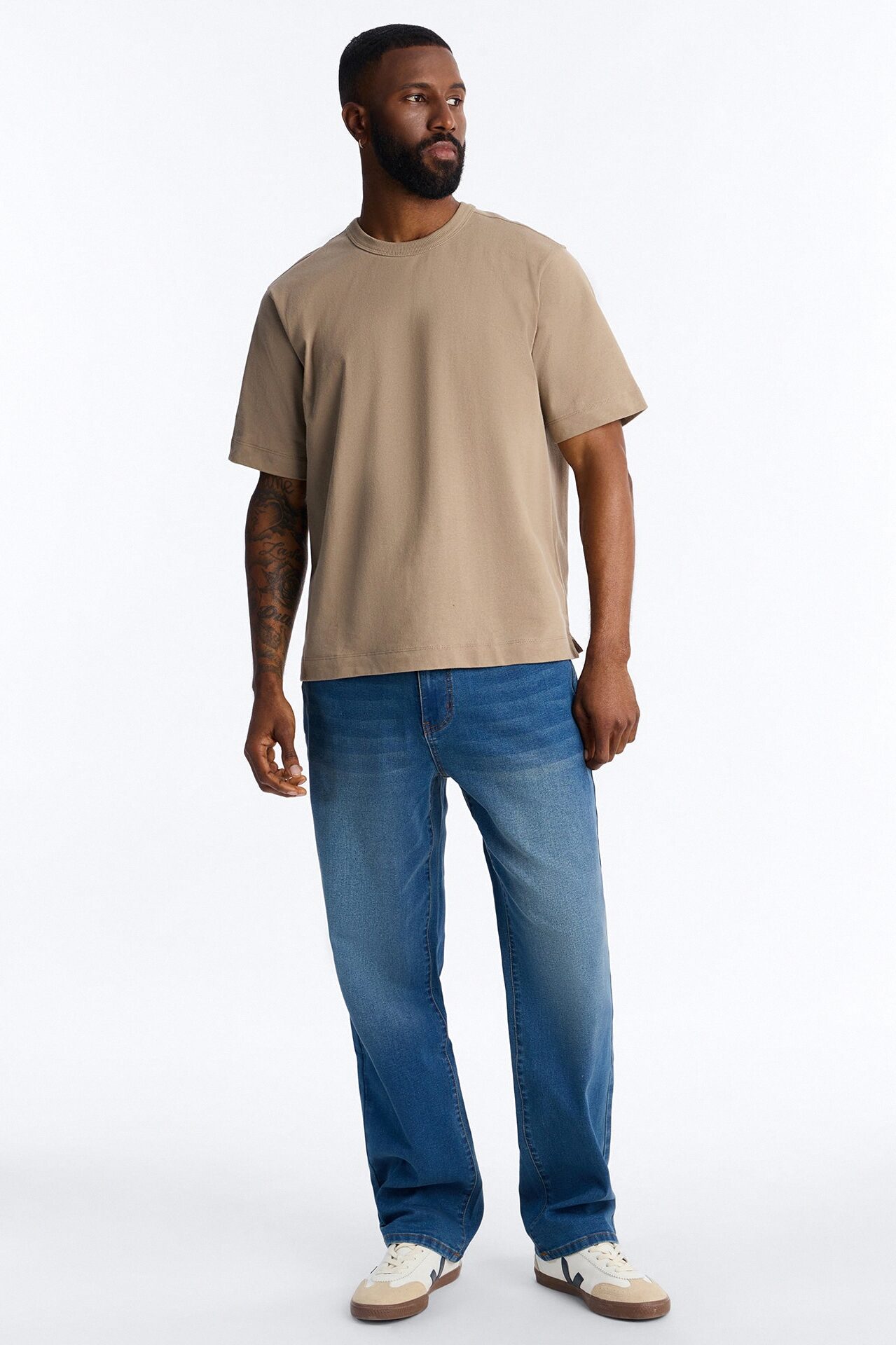 Boxy Soft Washed 250 GSM Tee - Stone