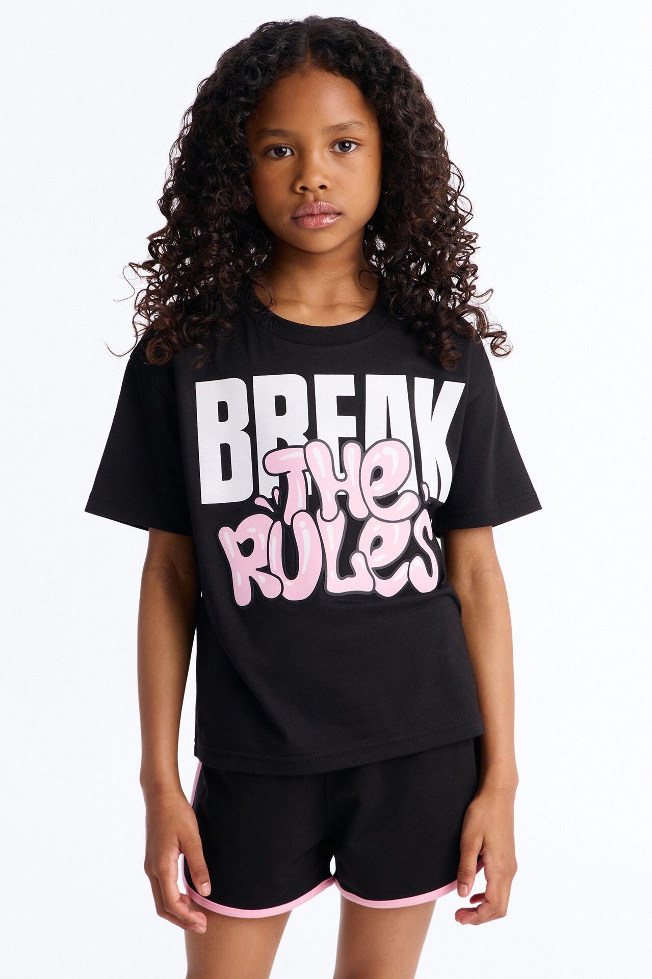 Mini Break The Rules Short Set - Black