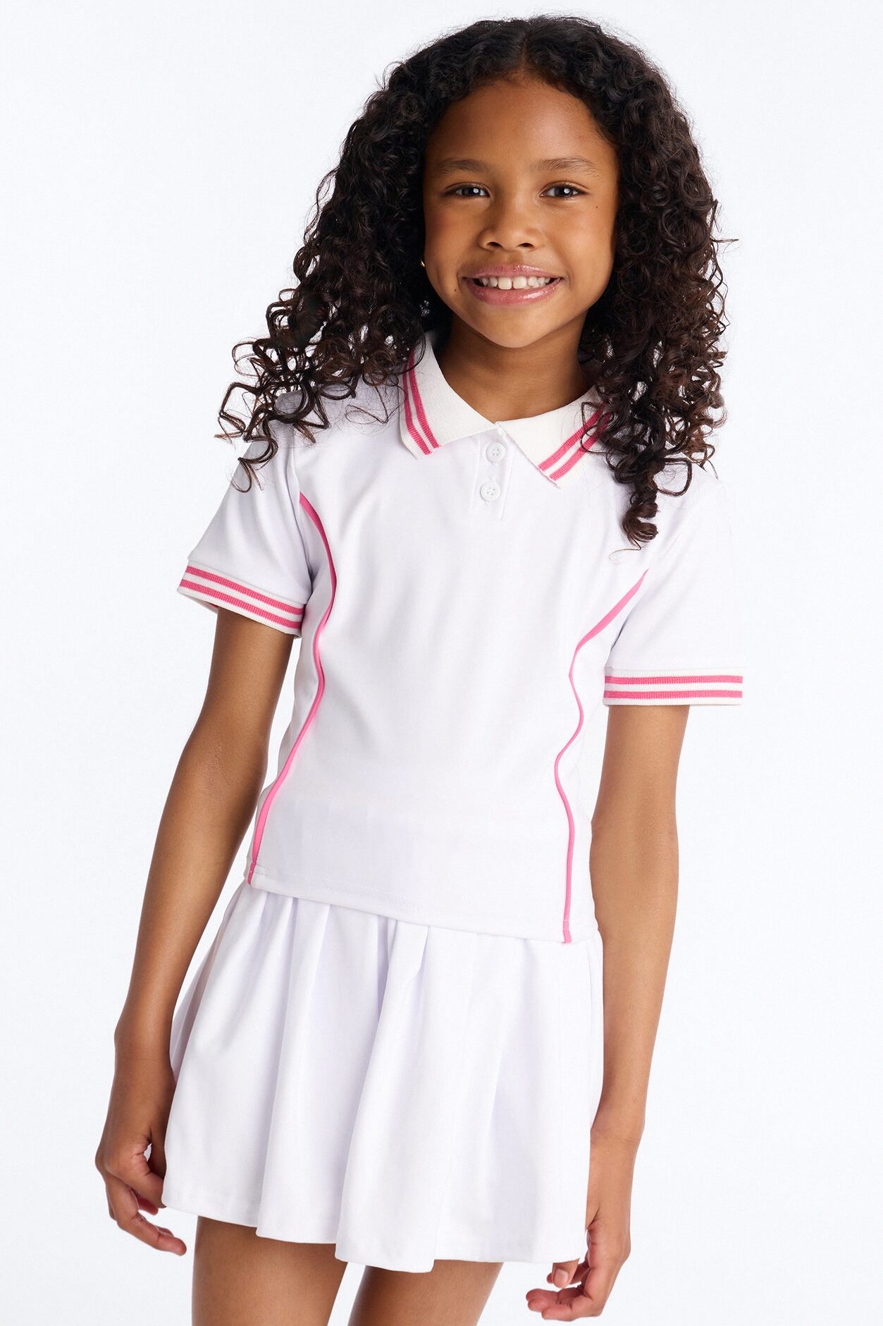Mini Ready To Play Active Polo Skort Set - White