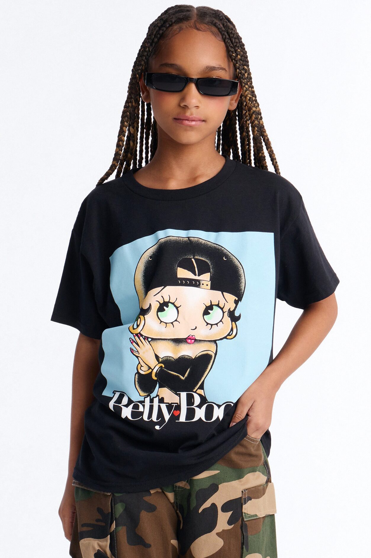 Mini Betty Boop Praying Tee - Black
