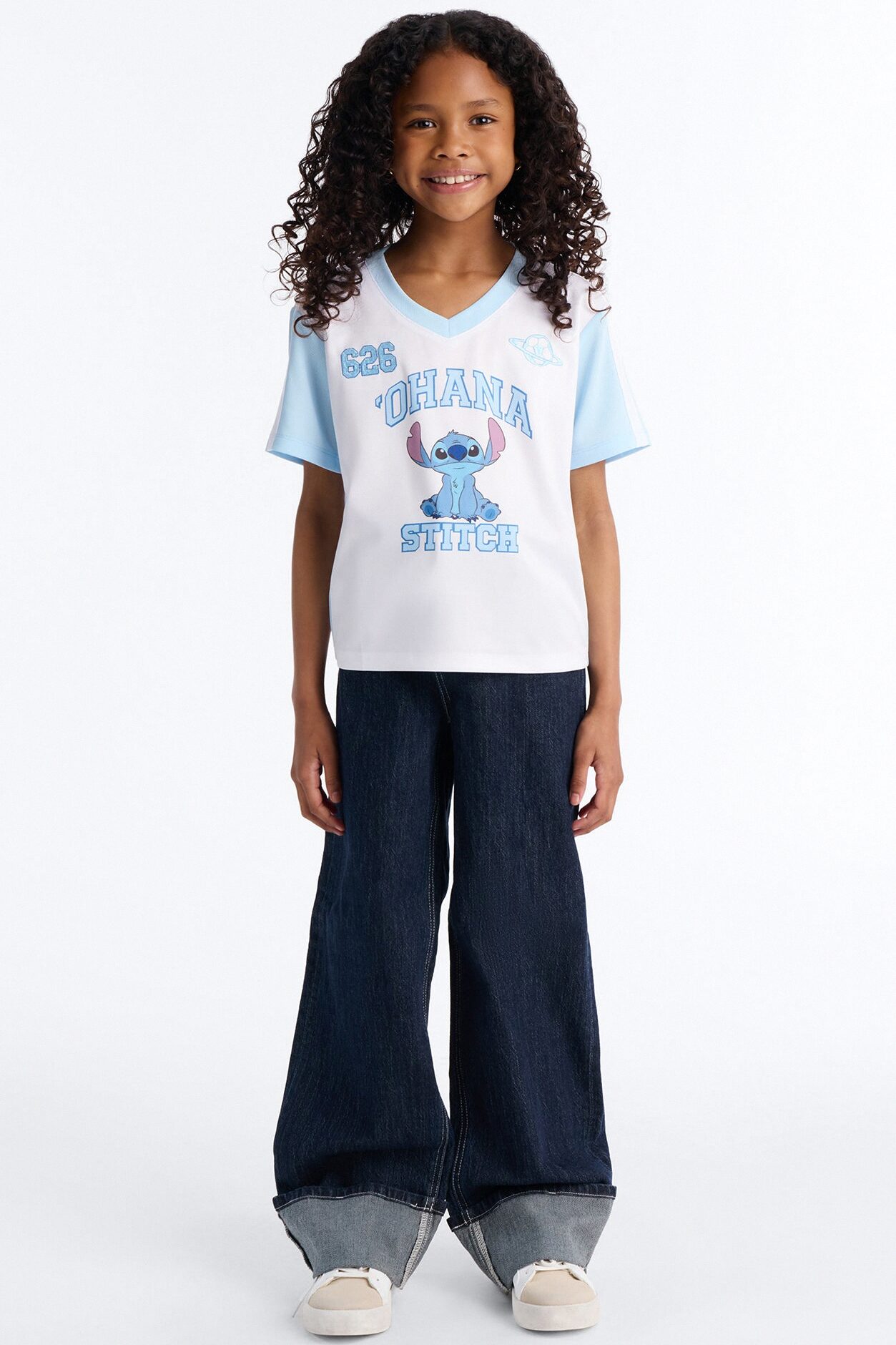 Mini Stitch Ohana Soccer Jersey - White/Blue