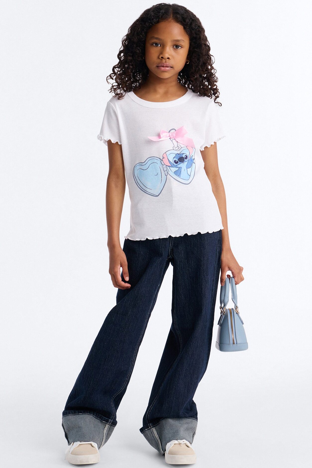 Mini Stitch Locket Short Sleeve Tee - White