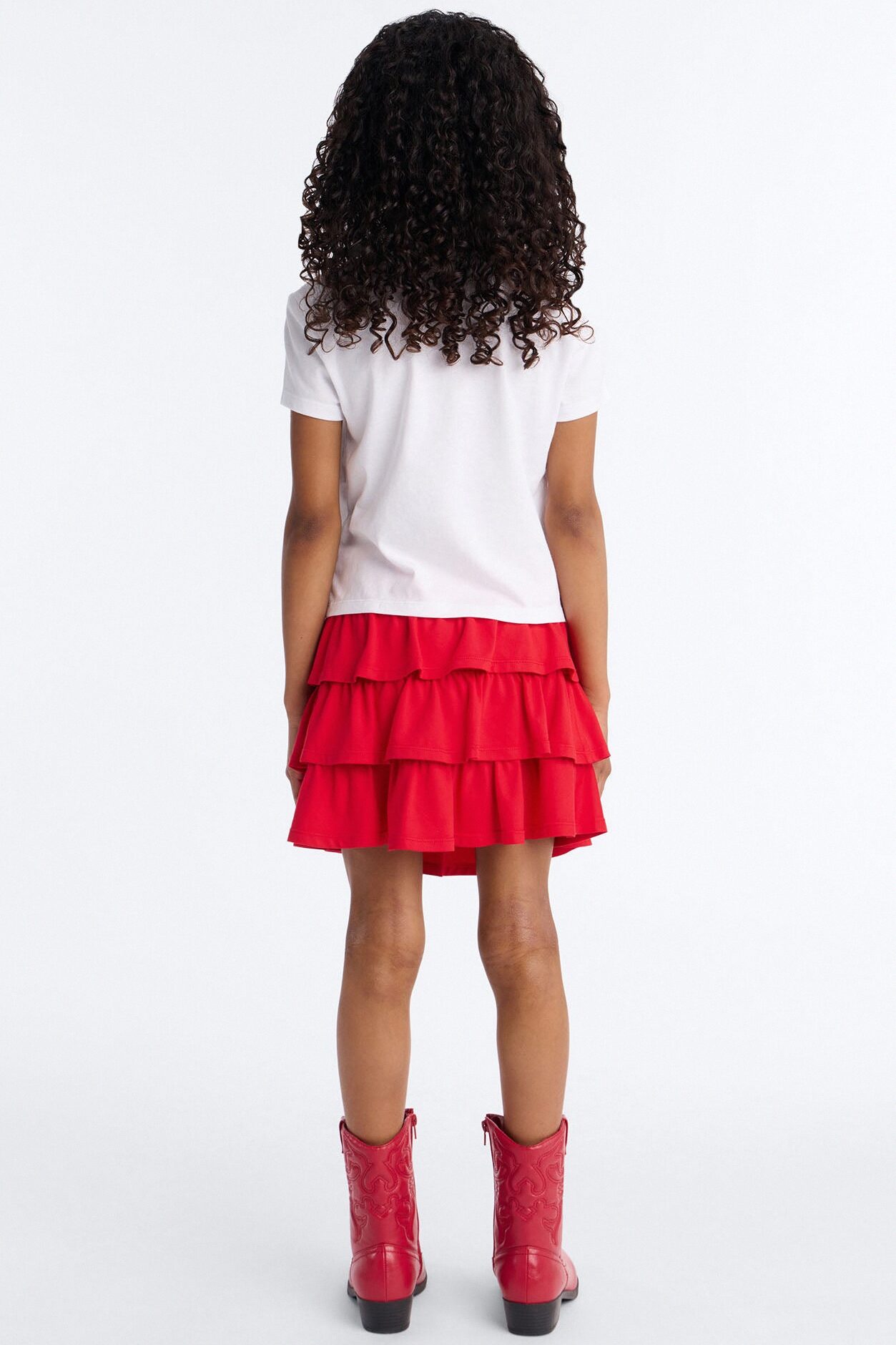 Mini Cherry Happy Skirt Set - Red/White