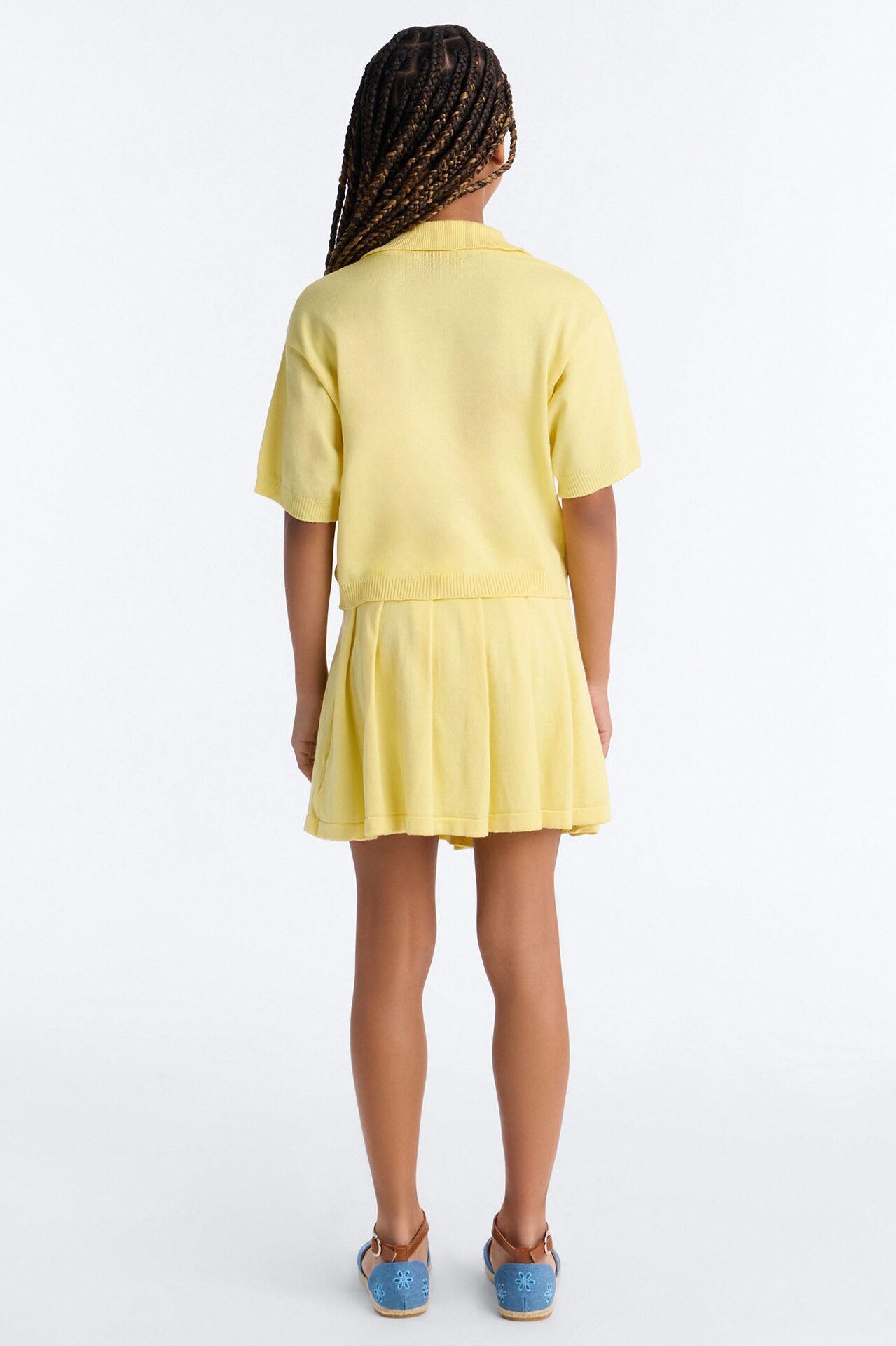 Mini Heartbeats In Harmony Pleated Mini Skirt Set - Yellow