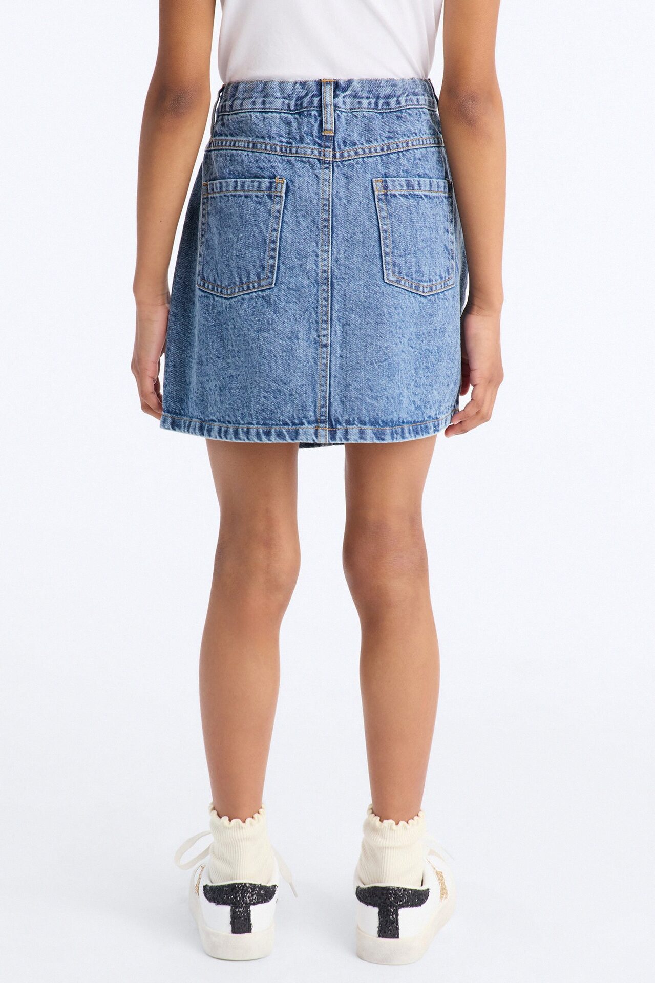 Mini Never Slowing Down Denim Skirt - Medium Wash